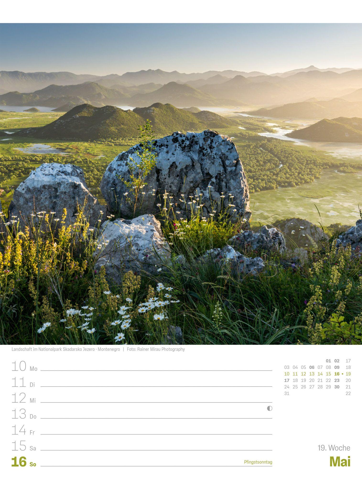 Beispielinhalt (Bild) Planet Erde Wochenplaner Kalender 2027 | Landschaften der Welt