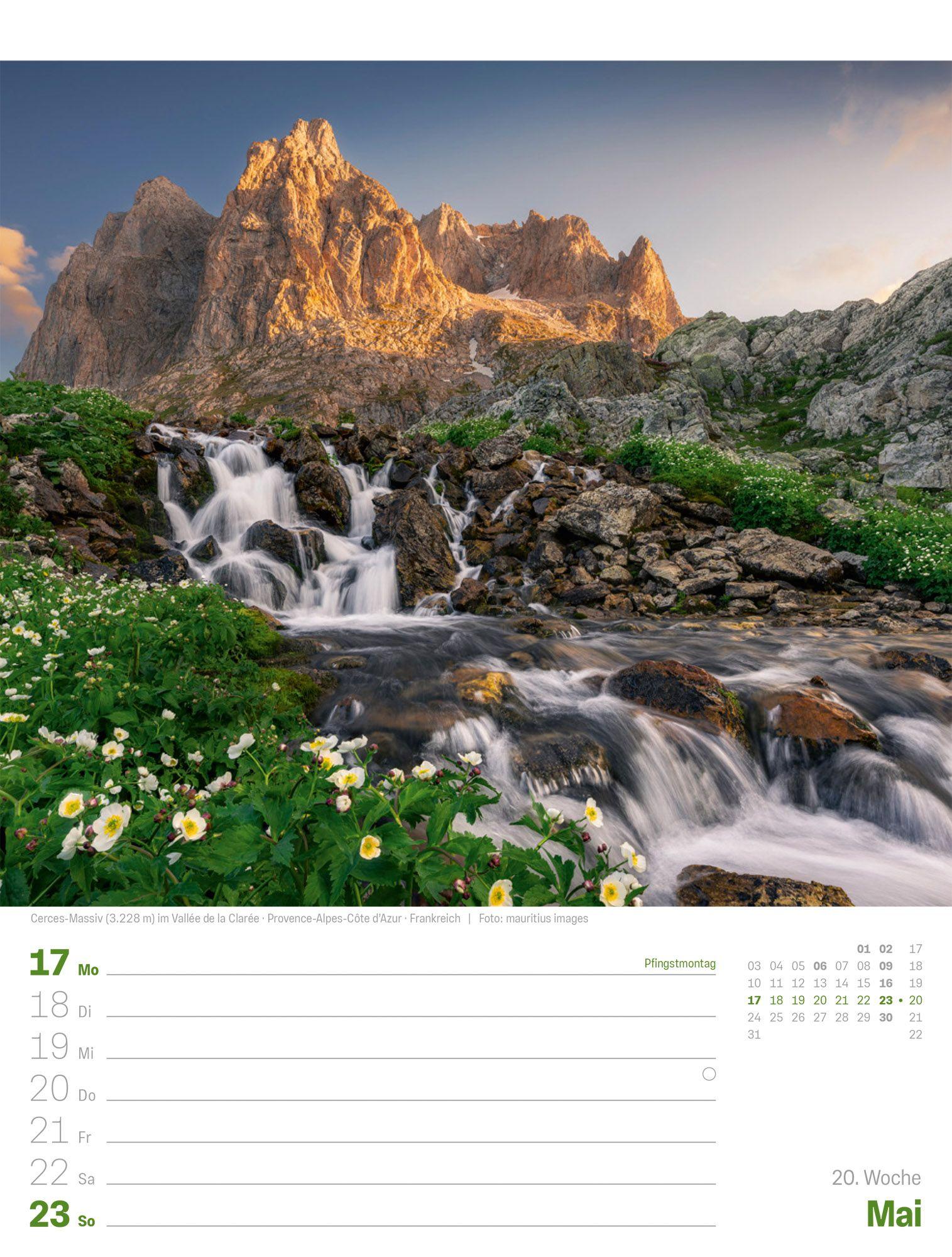 Beispielinhalt (Bild) Planet Erde Wochenplaner Kalender 2027 | Landschaften der Welt