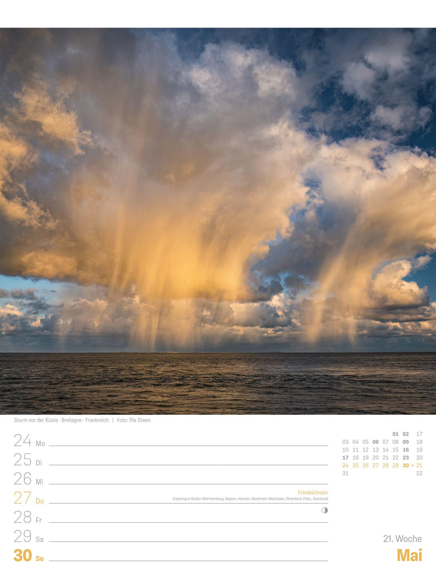 Beispielinhalt (Bild) Planet Erde Wochenplaner Kalender 2027 | Landschaften der Welt