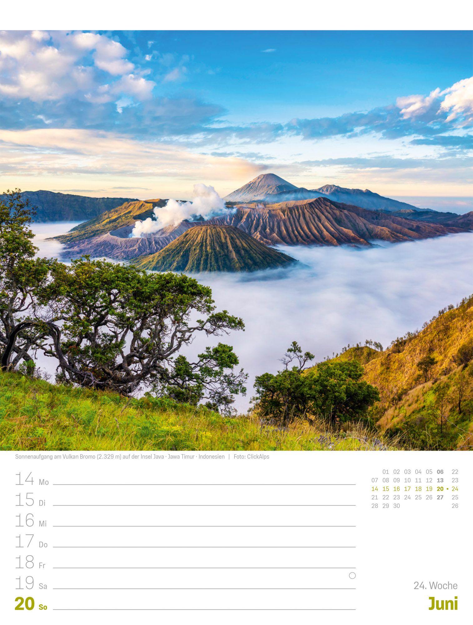 Beispielinhalt (Bild) Planet Erde Wochenplaner Kalender 2027 | Landschaften der Welt