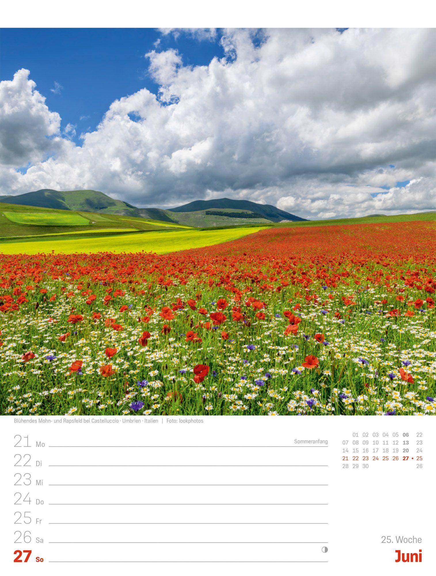 Beispielinhalt (Bild) Planet Erde Wochenplaner Kalender 2027 | Landschaften der Welt