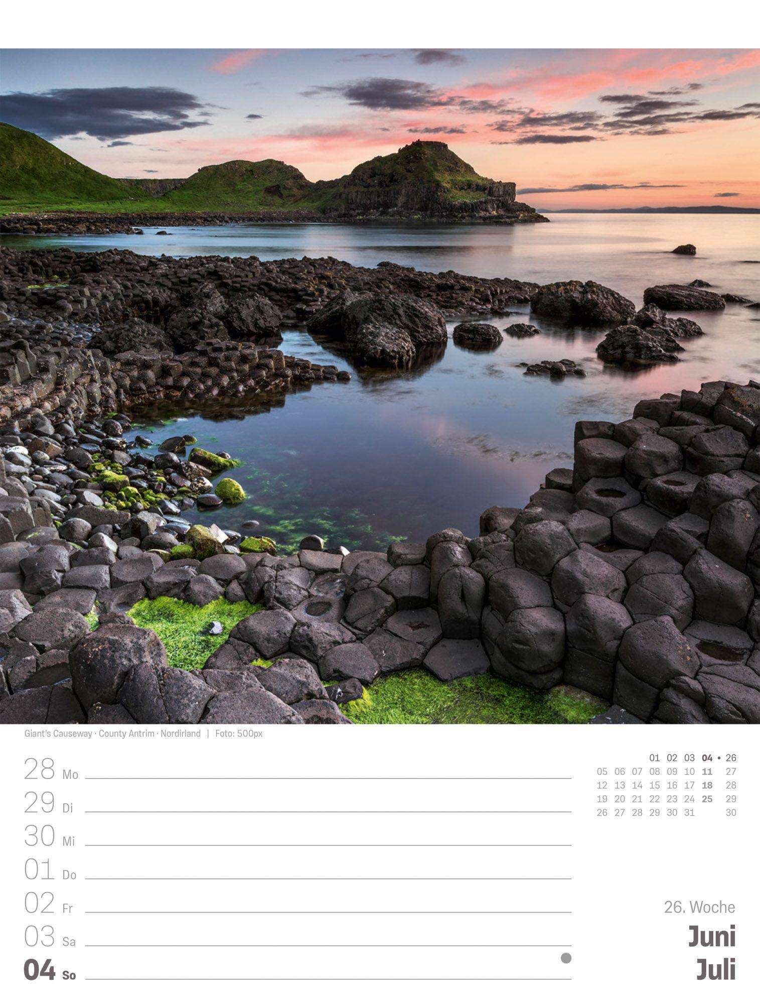 Beispielinhalt (Bild) Planet Erde Wochenplaner Kalender 2027 | Landschaften der Welt