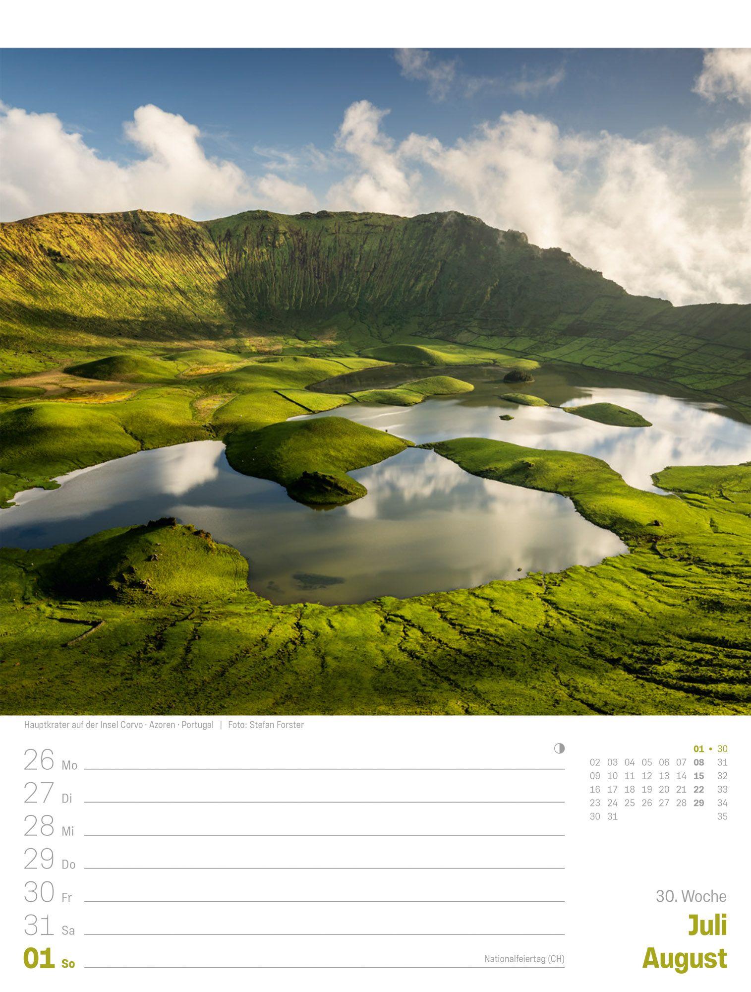 Beispielinhalt (Bild) Planet Erde Wochenplaner Kalender 2027 | Landschaften der Welt