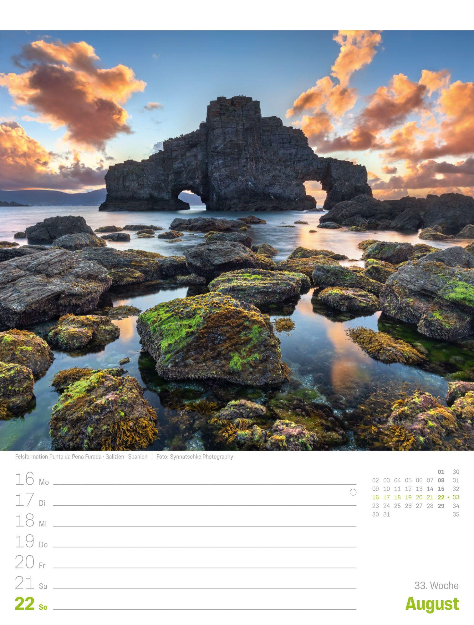 Beispielinhalt (Bild) Planet Erde Wochenplaner Kalender 2027 | Landschaften der Welt