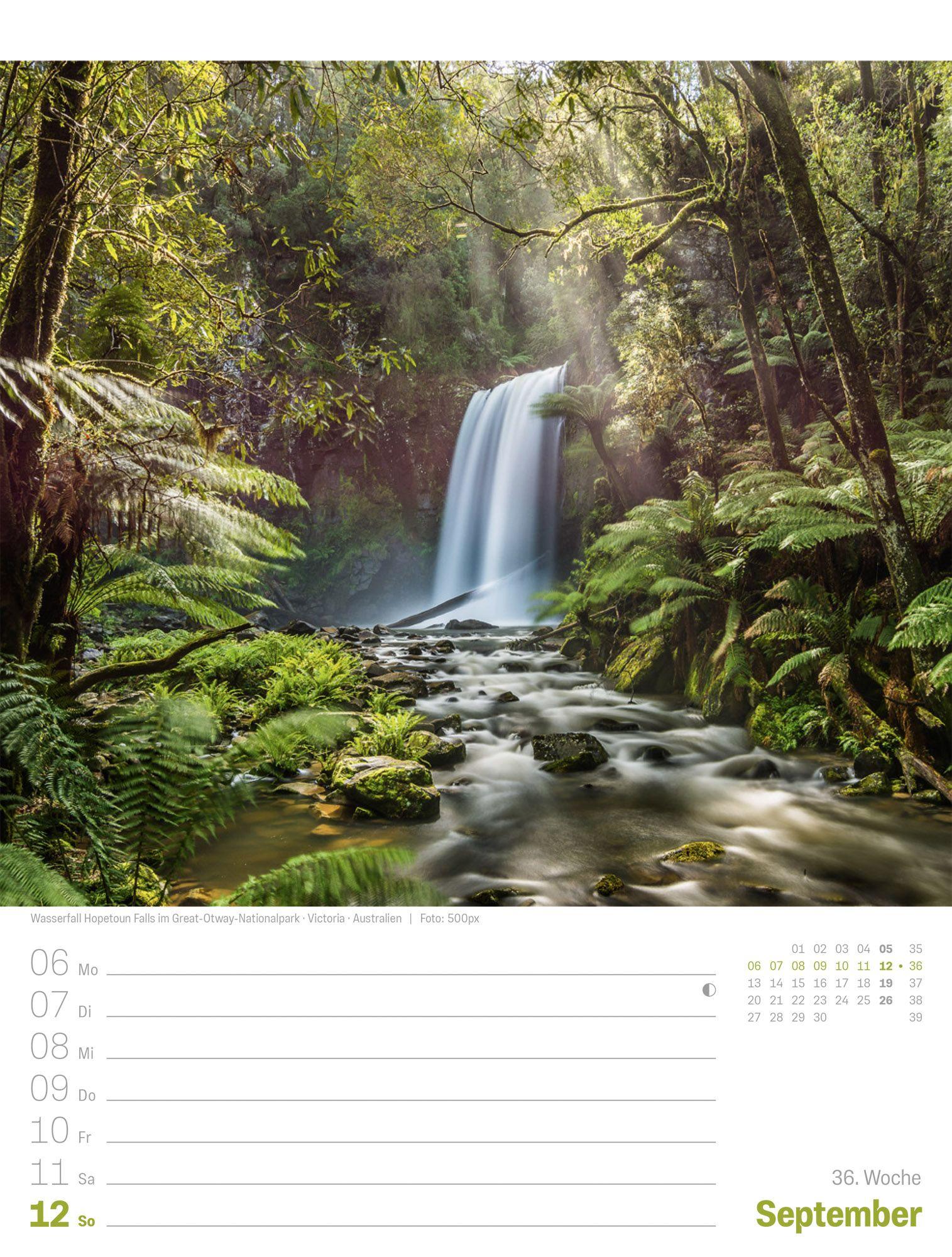 Beispielinhalt (Bild) Planet Erde Wochenplaner Kalender 2027 | Landschaften der Welt