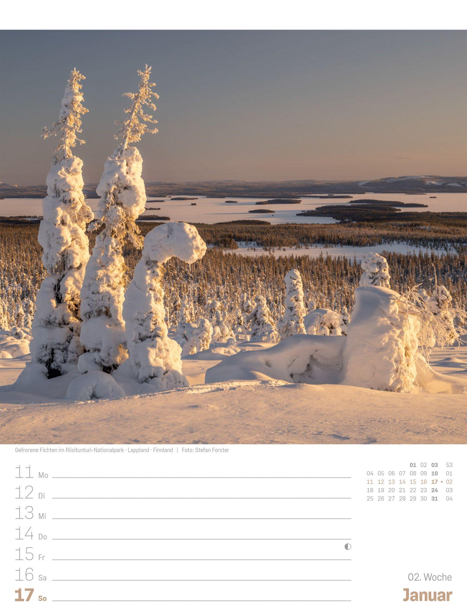 Beispielinhalt (Bild) Planet Erde Wochenplaner Kalender 2027 | Landschaften der Welt