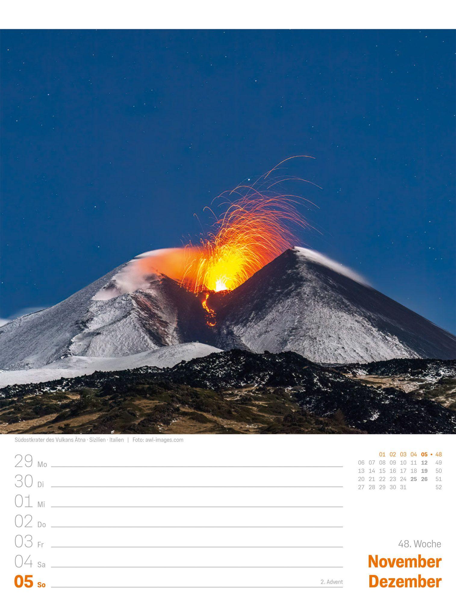 Beispielinhalt (Bild) Planet Erde Wochenplaner Kalender 2027 | Landschaften der Welt