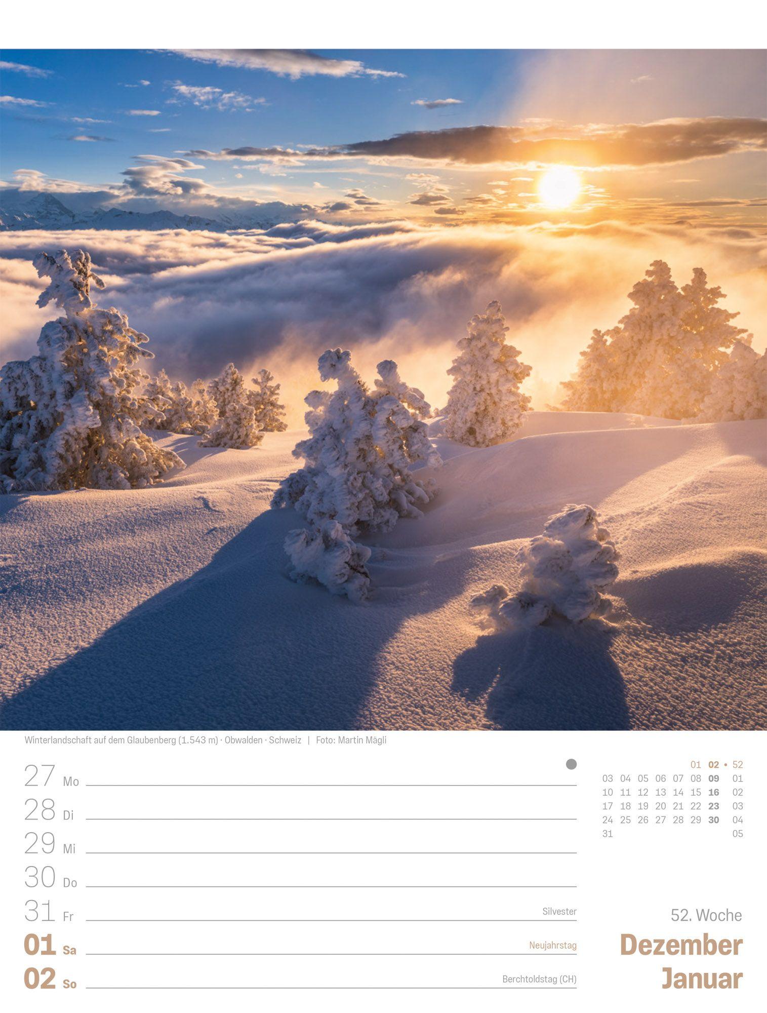 Beispielinhalt (Bild) Planet Erde Wochenplaner Kalender 2027 | Landschaften der Welt