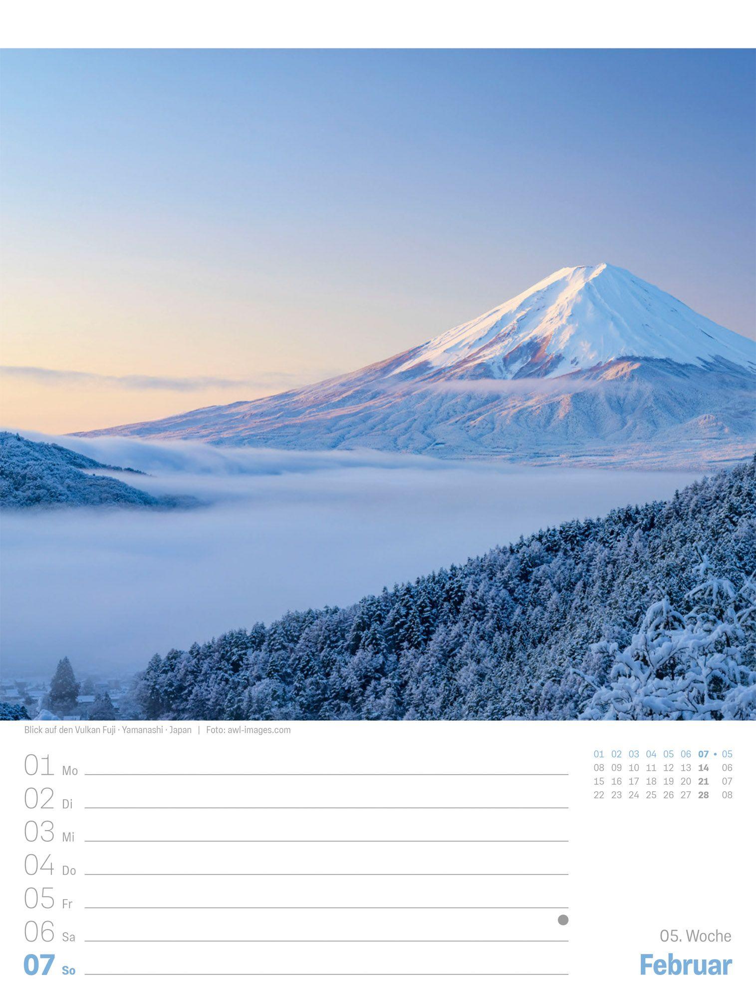 Beispielinhalt (Bild) Planet Erde Wochenplaner Kalender 2027 | Landschaften der Welt