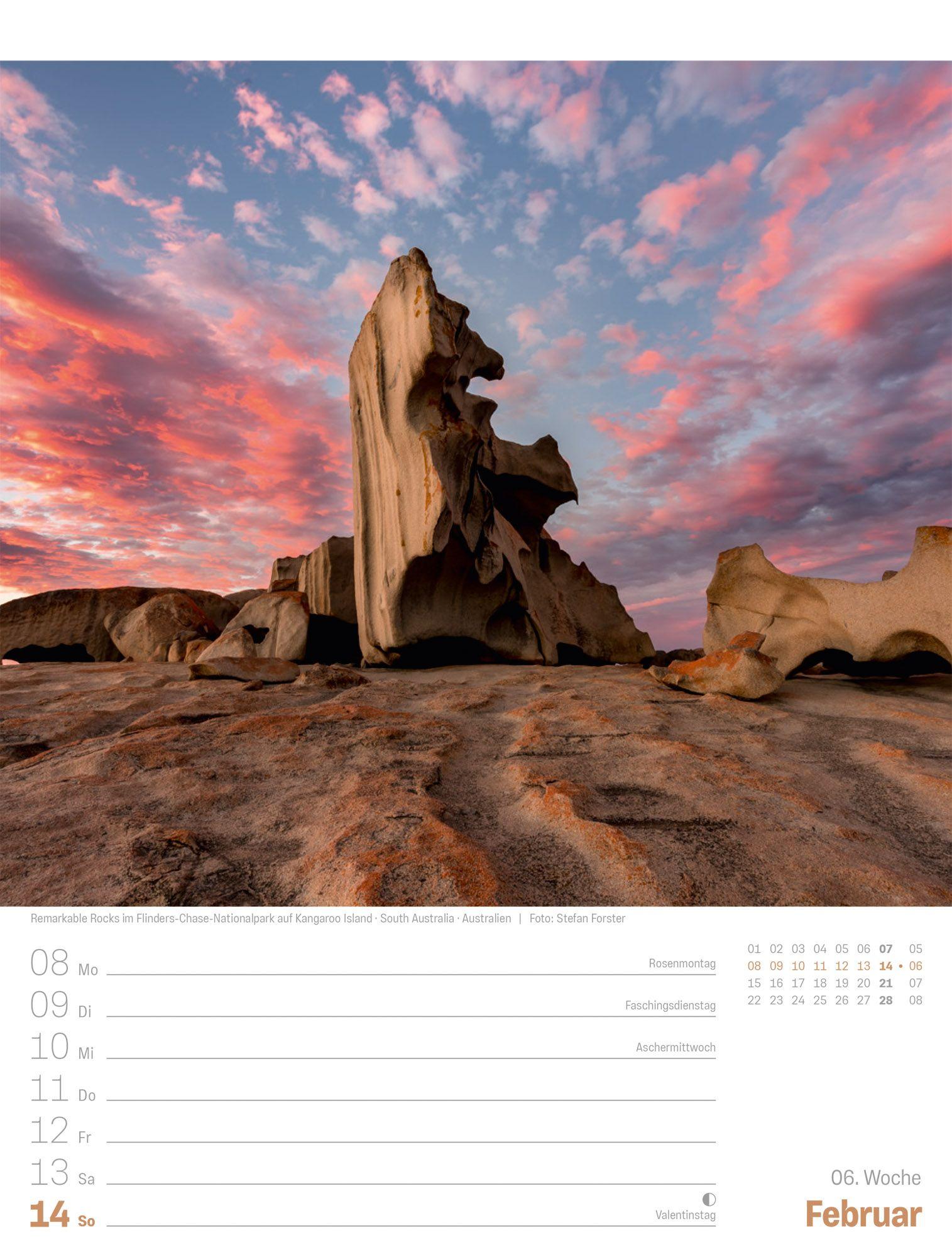 Beispielinhalt (Bild) Planet Erde Wochenplaner Kalender 2027 | Landschaften der Welt