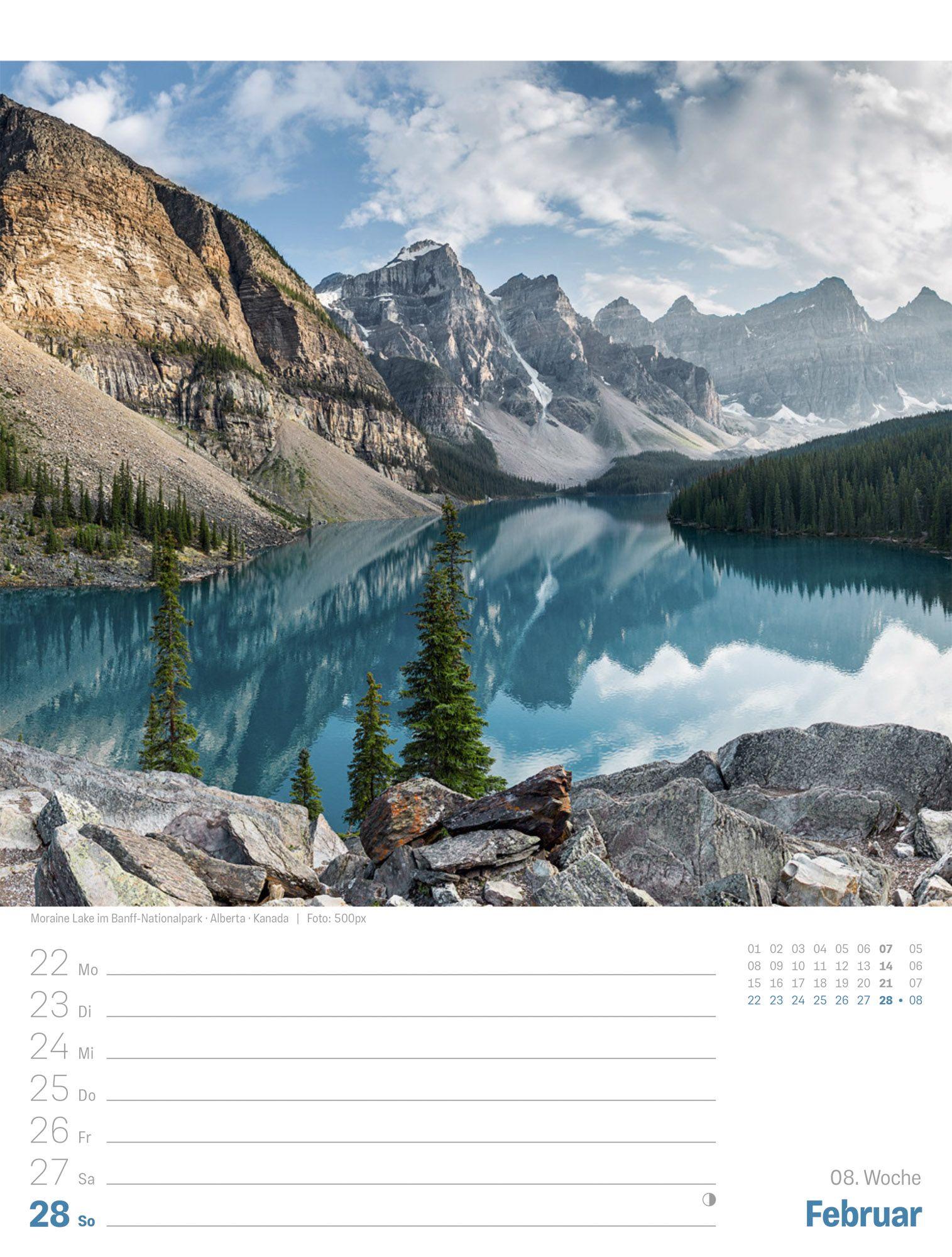 Beispielinhalt (Bild) Planet Erde Wochenplaner Kalender 2027 | Landschaften der Welt