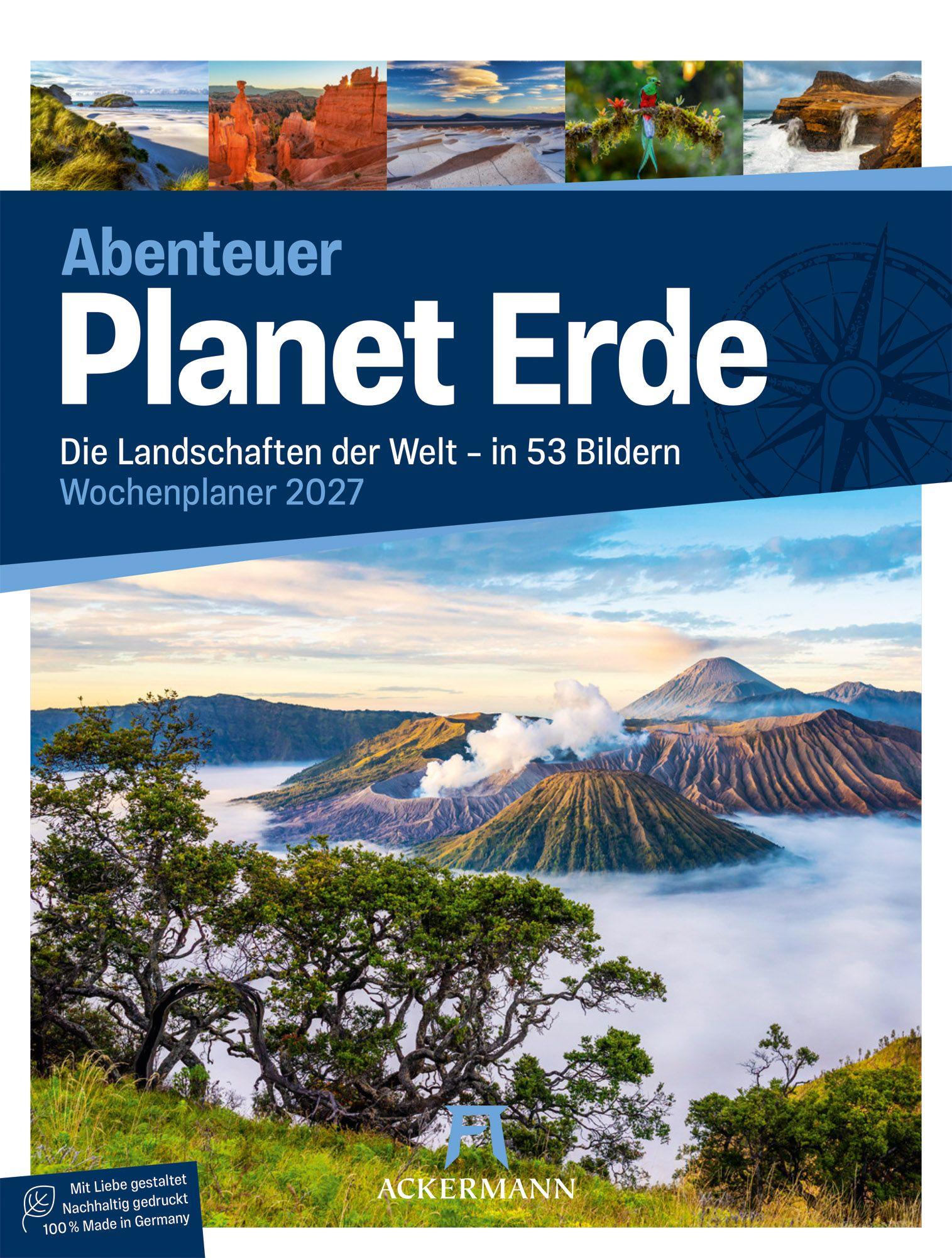 Vorderes Coverbild Planet Erde Wochenplaner Kalender 2027 | Landschaften der Welt