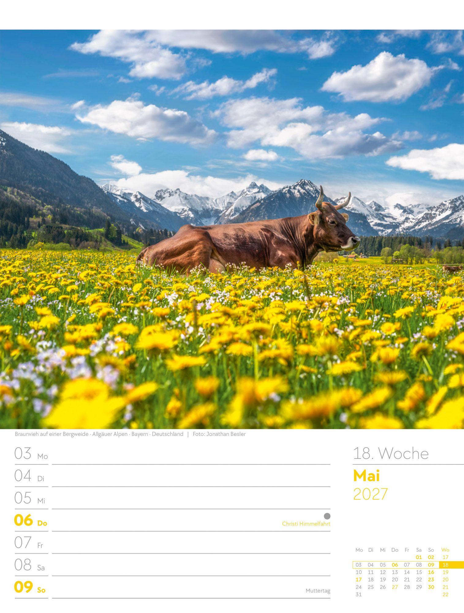 Beispielinhalt (Bild) Faszination Alpenwelt Wochenplaner Kalender 2027
