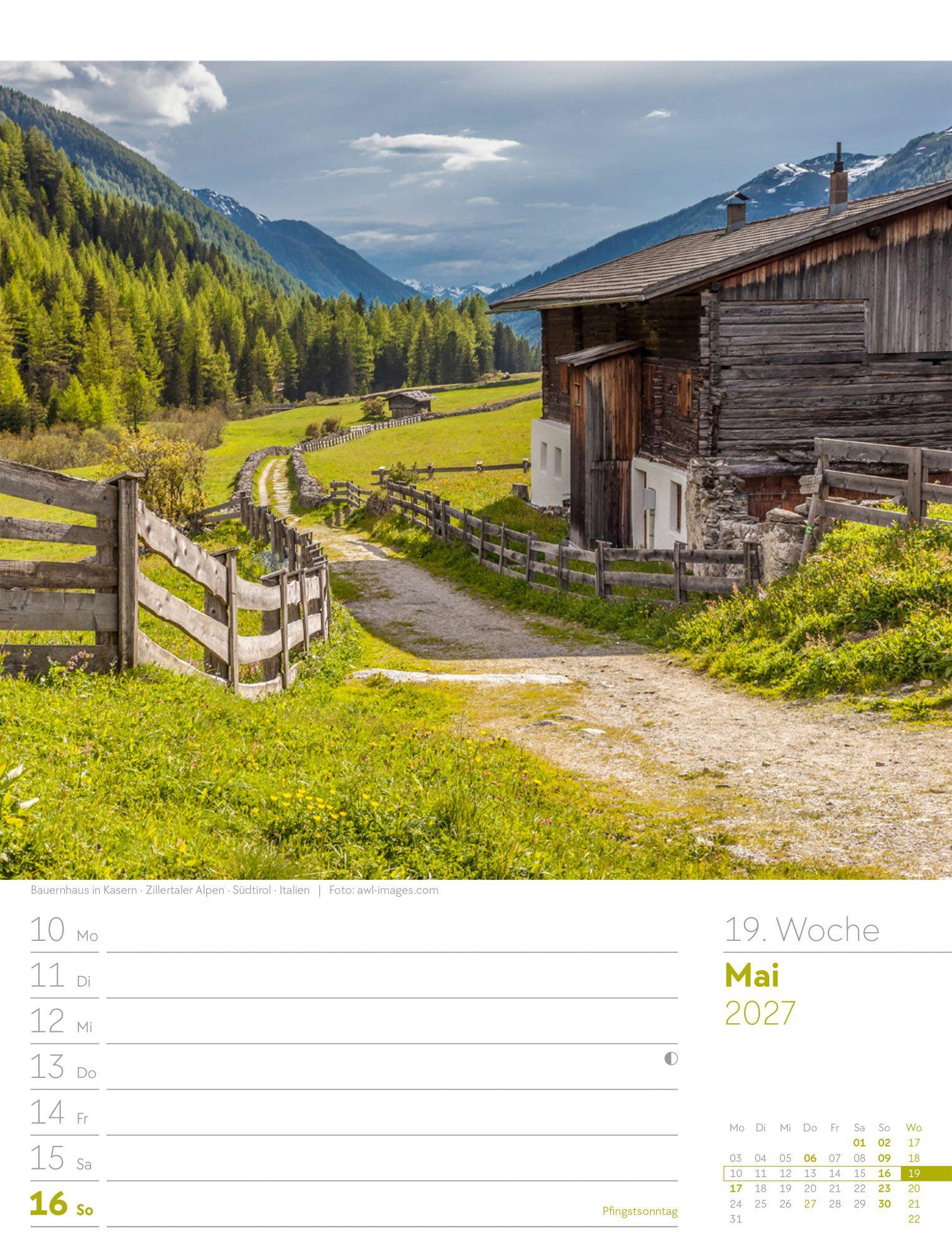 Beispielinhalt (Bild) Faszination Alpenwelt Wochenplaner Kalender 2027