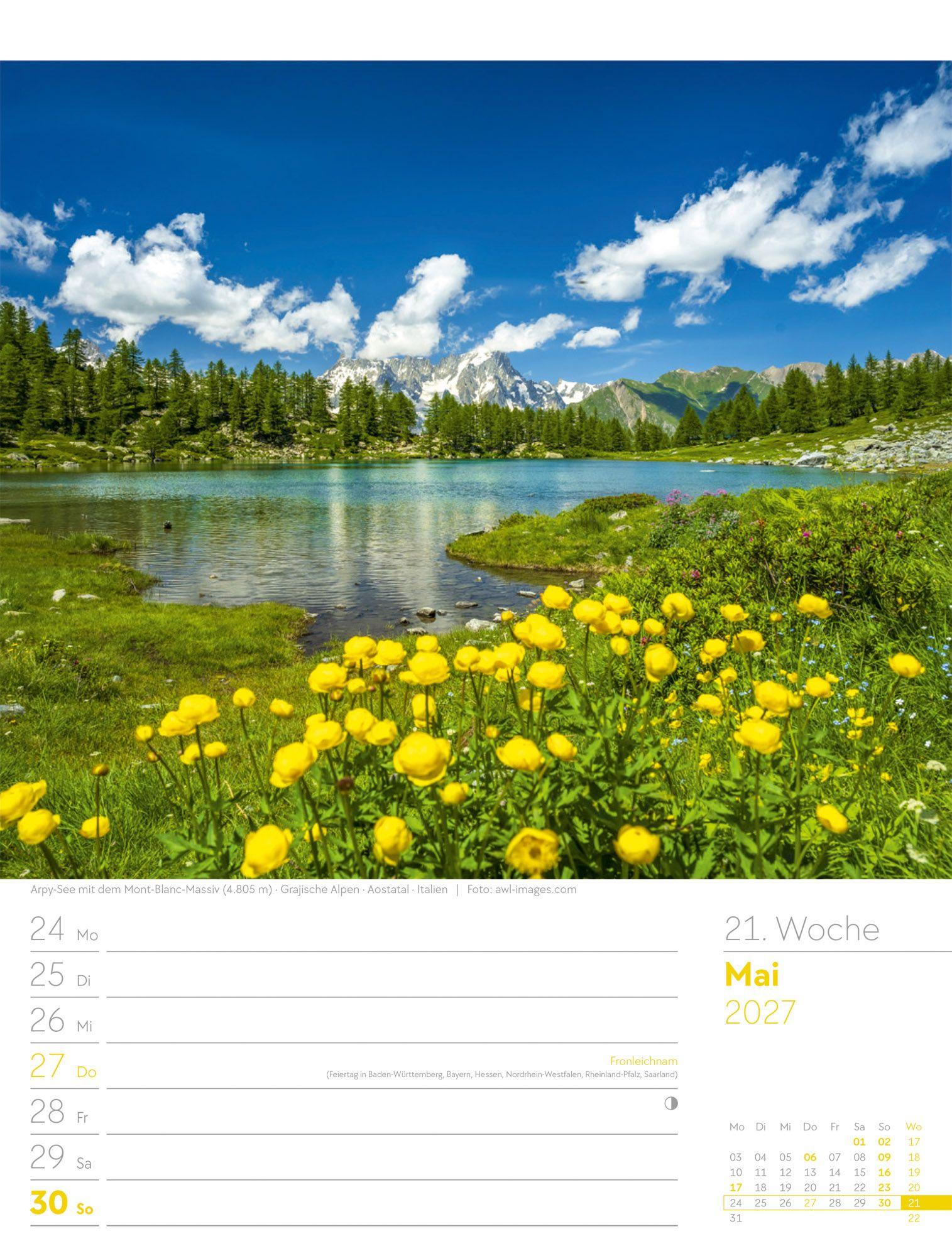 Beispielinhalt (Bild) Faszination Alpenwelt Wochenplaner Kalender 2027