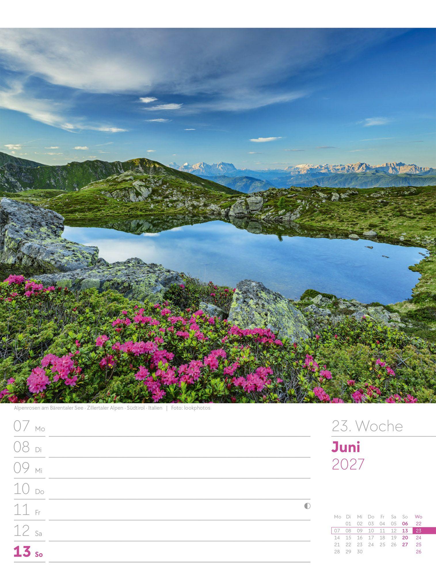 Beispielinhalt (Bild) Faszination Alpenwelt Wochenplaner Kalender 2027