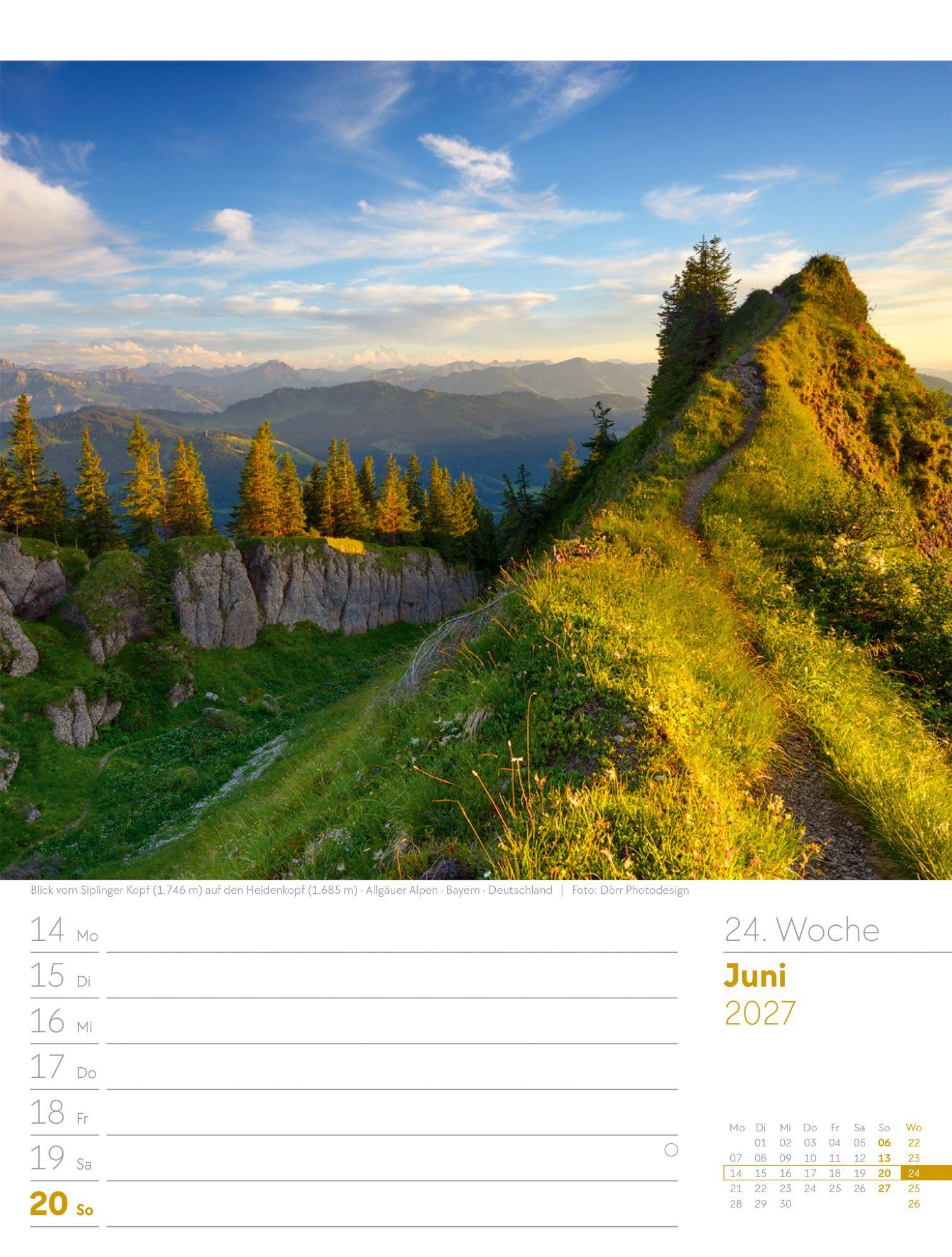 Beispielinhalt (Bild) Faszination Alpenwelt Wochenplaner Kalender 2027