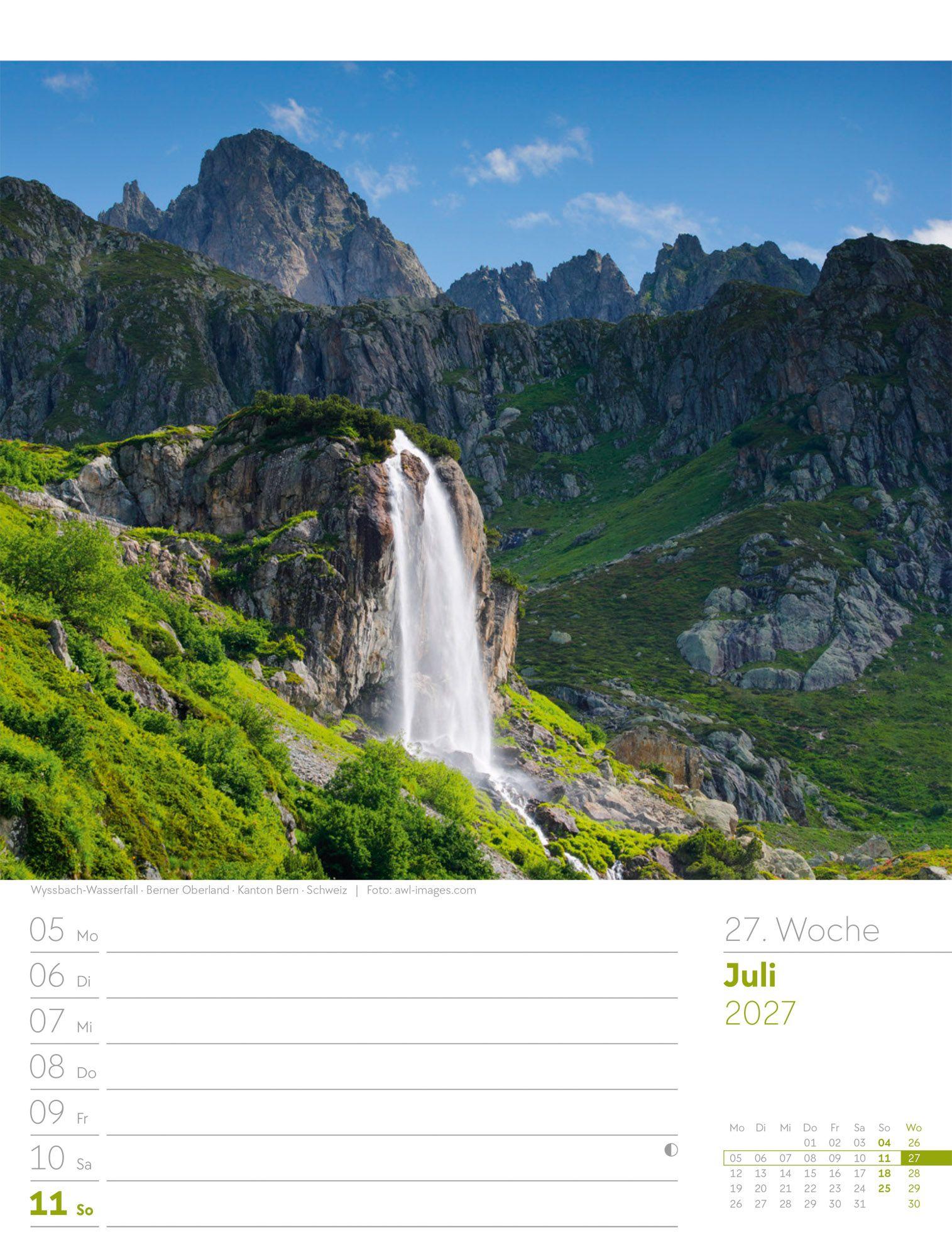 Beispielinhalt (Bild) Faszination Alpenwelt Wochenplaner Kalender 2027