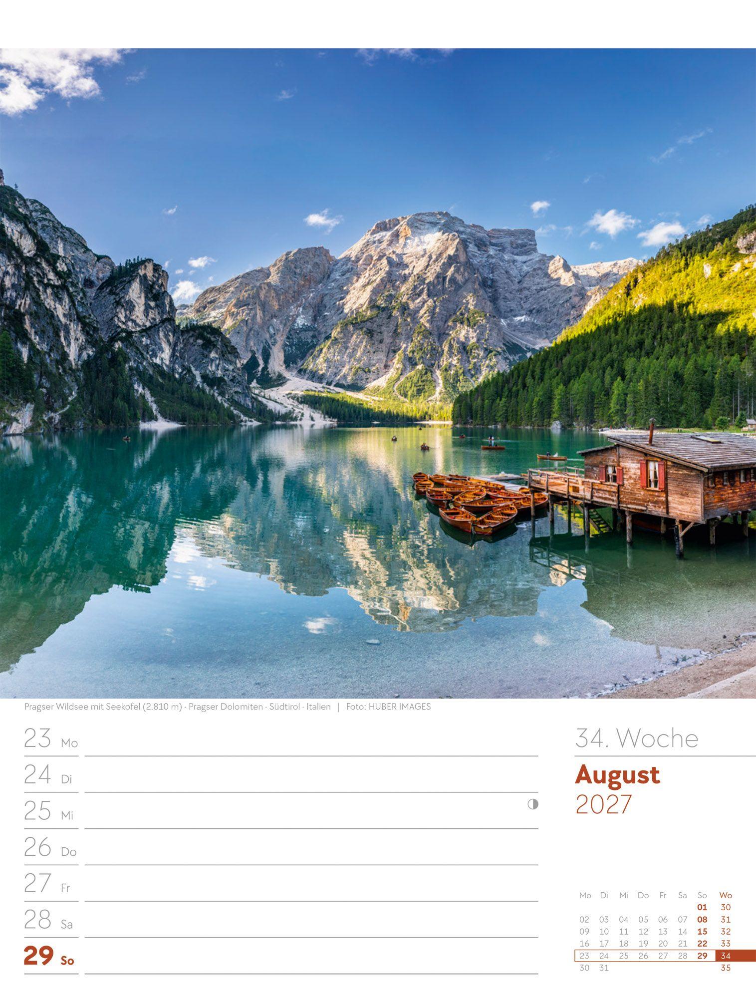 Beispielinhalt (Bild) Faszination Alpenwelt Wochenplaner Kalender 2027