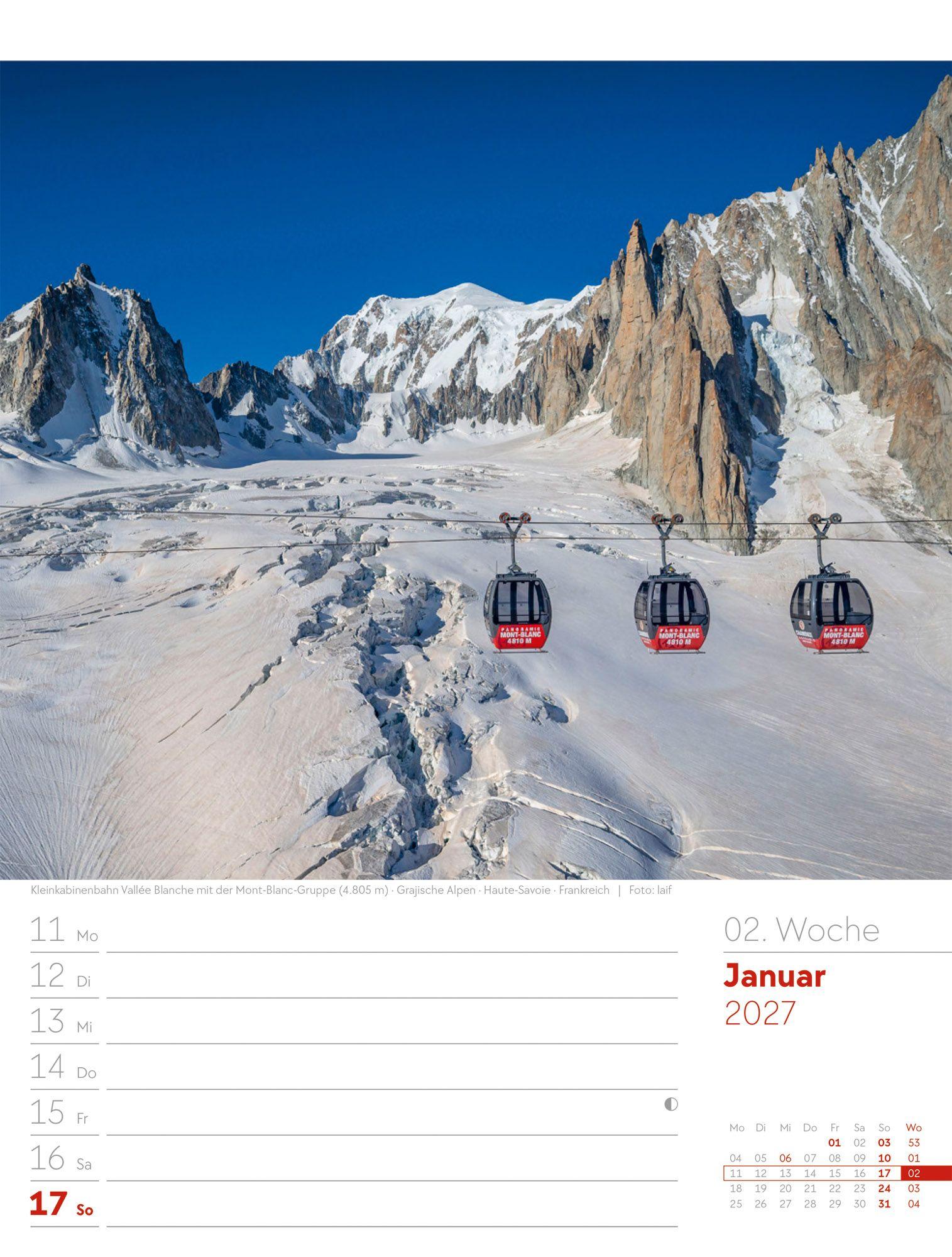 Beispielinhalt (Bild) Faszination Alpenwelt Wochenplaner Kalender 2027