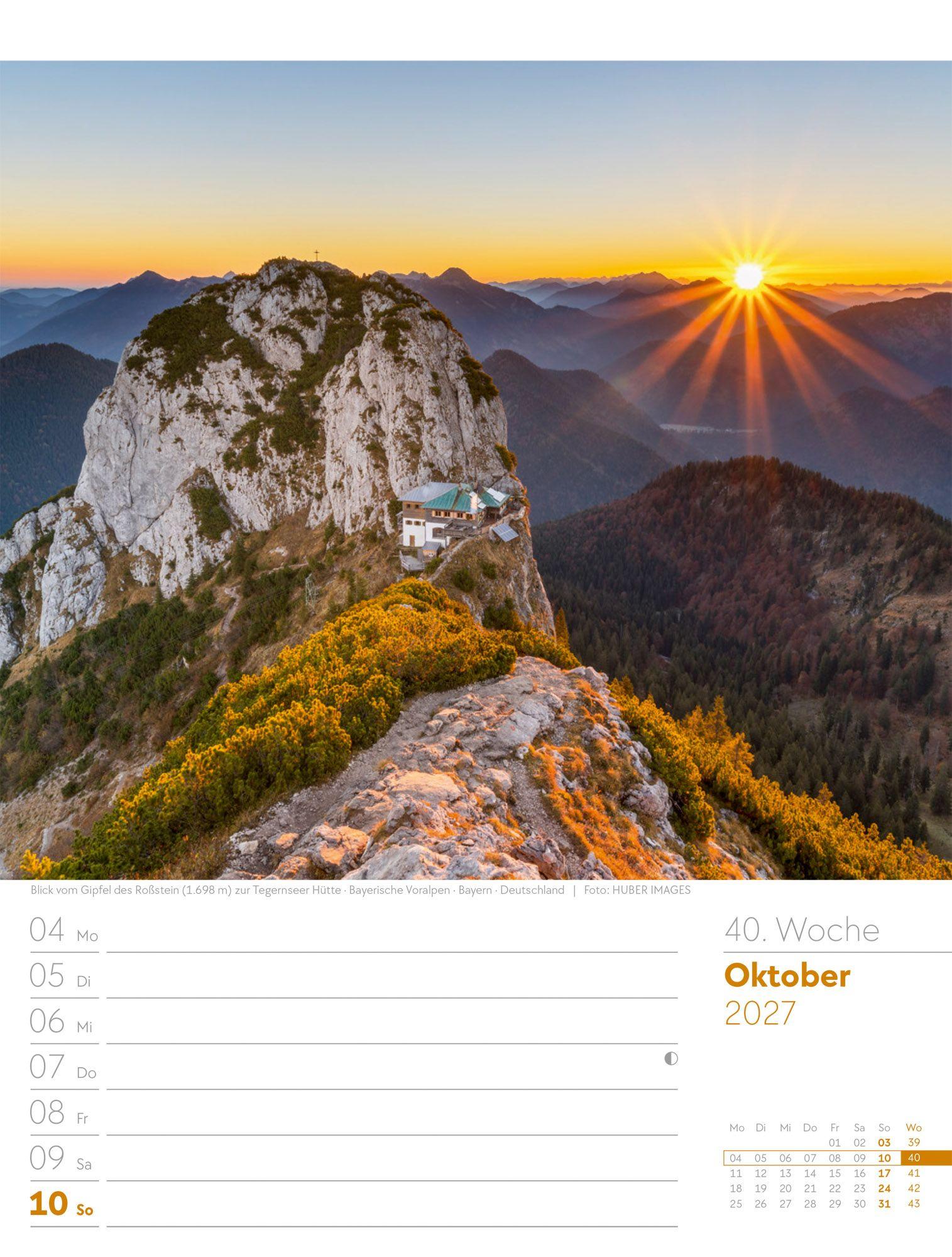 Beispielinhalt (Bild) Faszination Alpenwelt Wochenplaner Kalender 2027