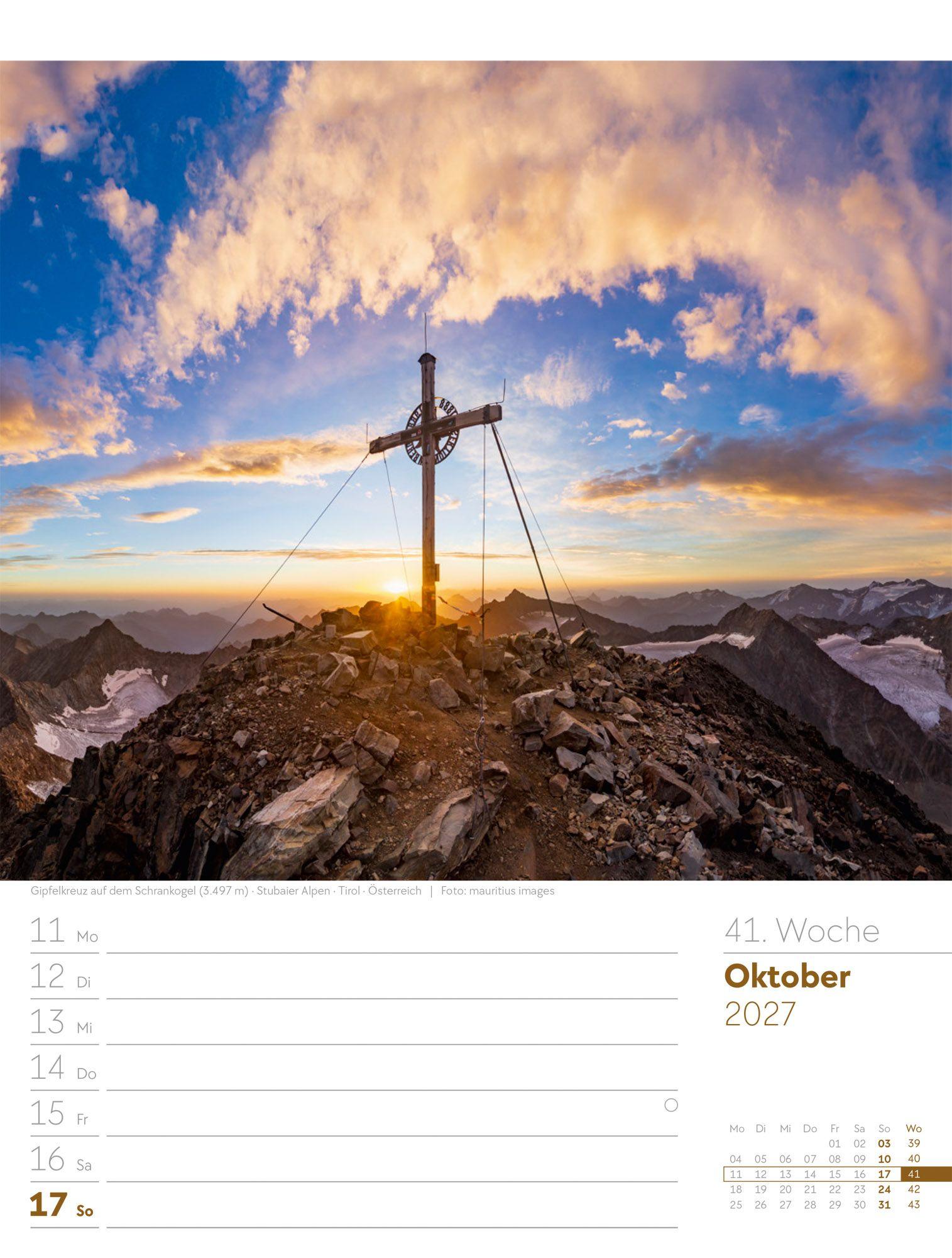 Beispielinhalt (Bild) Faszination Alpenwelt Wochenplaner Kalender 2027