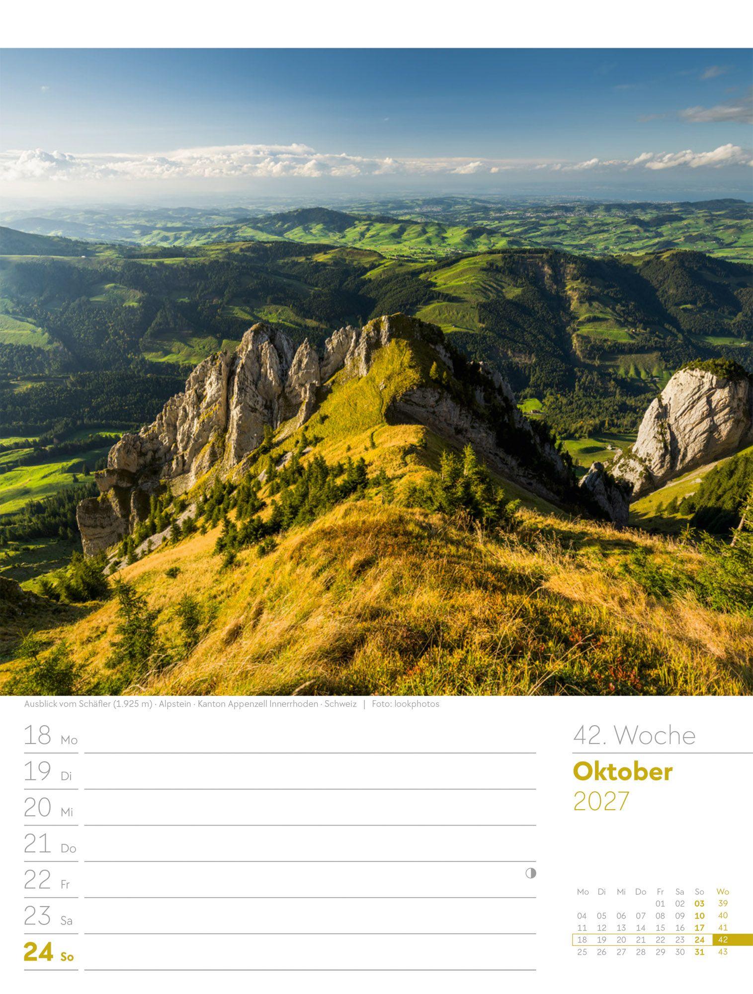 Beispielinhalt (Bild) Faszination Alpenwelt Wochenplaner Kalender 2027
