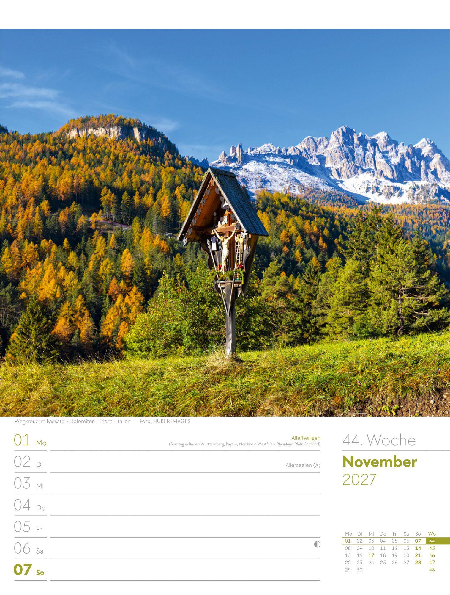 Beispielinhalt (Bild) Faszination Alpenwelt Wochenplaner Kalender 2027