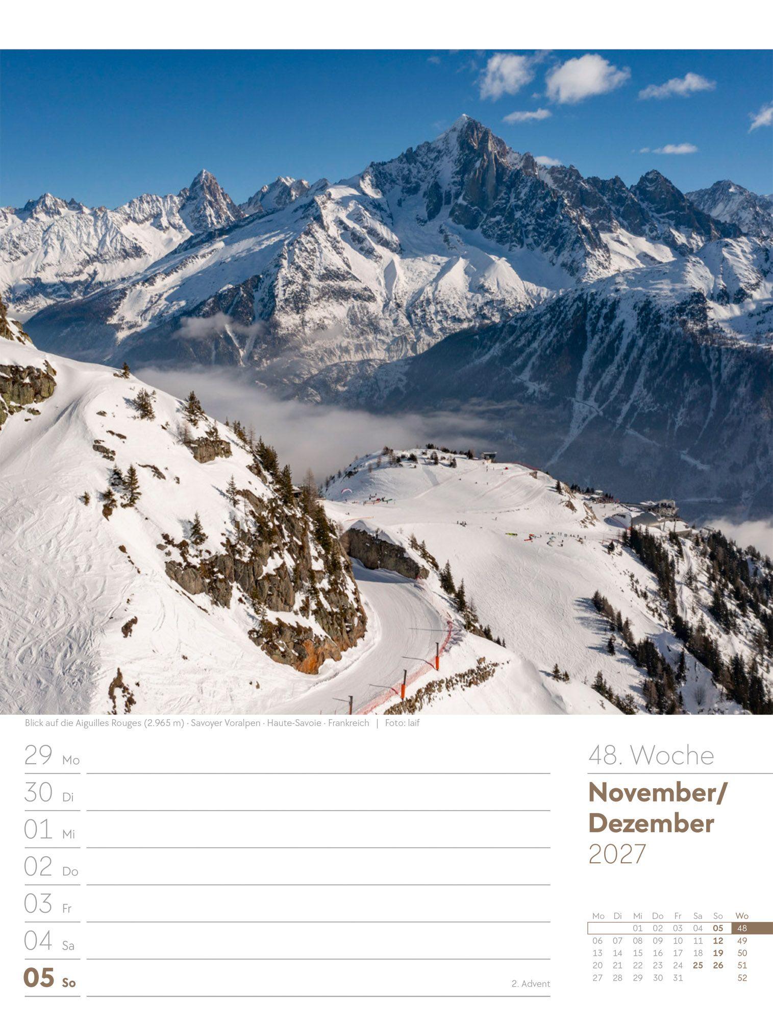 Beispielinhalt (Bild) Faszination Alpenwelt Wochenplaner Kalender 2027