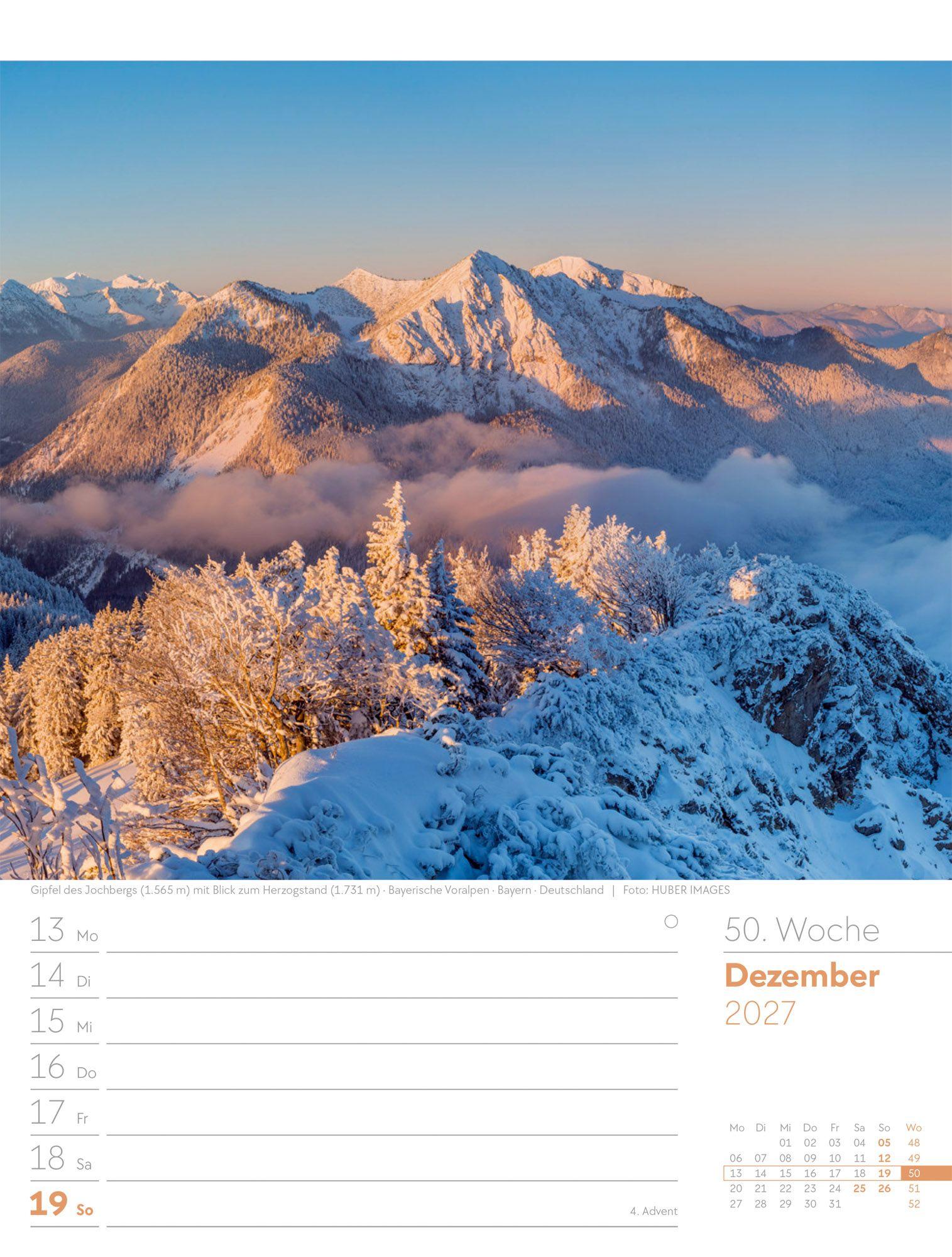 Beispielinhalt (Bild) Faszination Alpenwelt Wochenplaner Kalender 2027