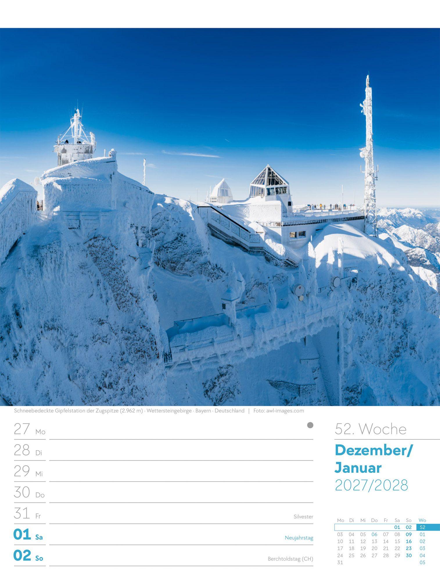 Beispielinhalt (Bild) Faszination Alpenwelt Wochenplaner Kalender 2027