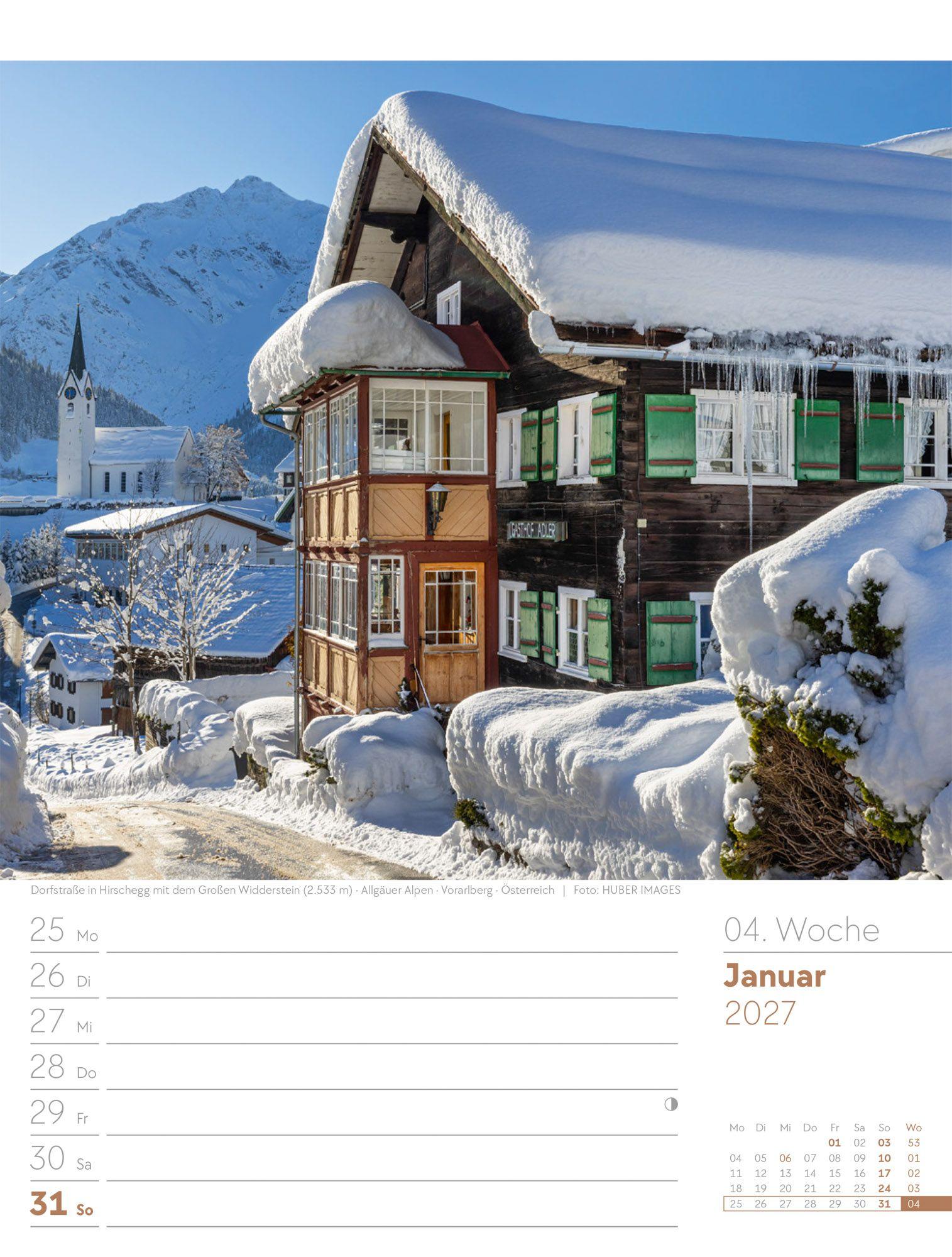 Beispielinhalt (Bild) Faszination Alpenwelt Wochenplaner Kalender 2027