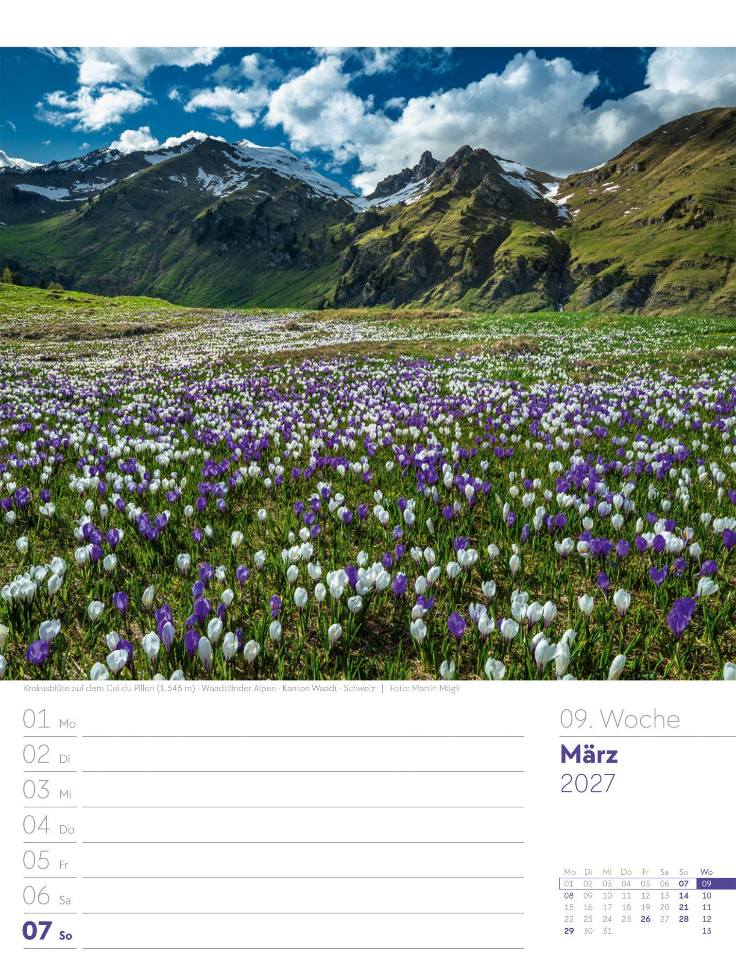 Beispielinhalt (Bild) Faszination Alpenwelt Wochenplaner Kalender 2027