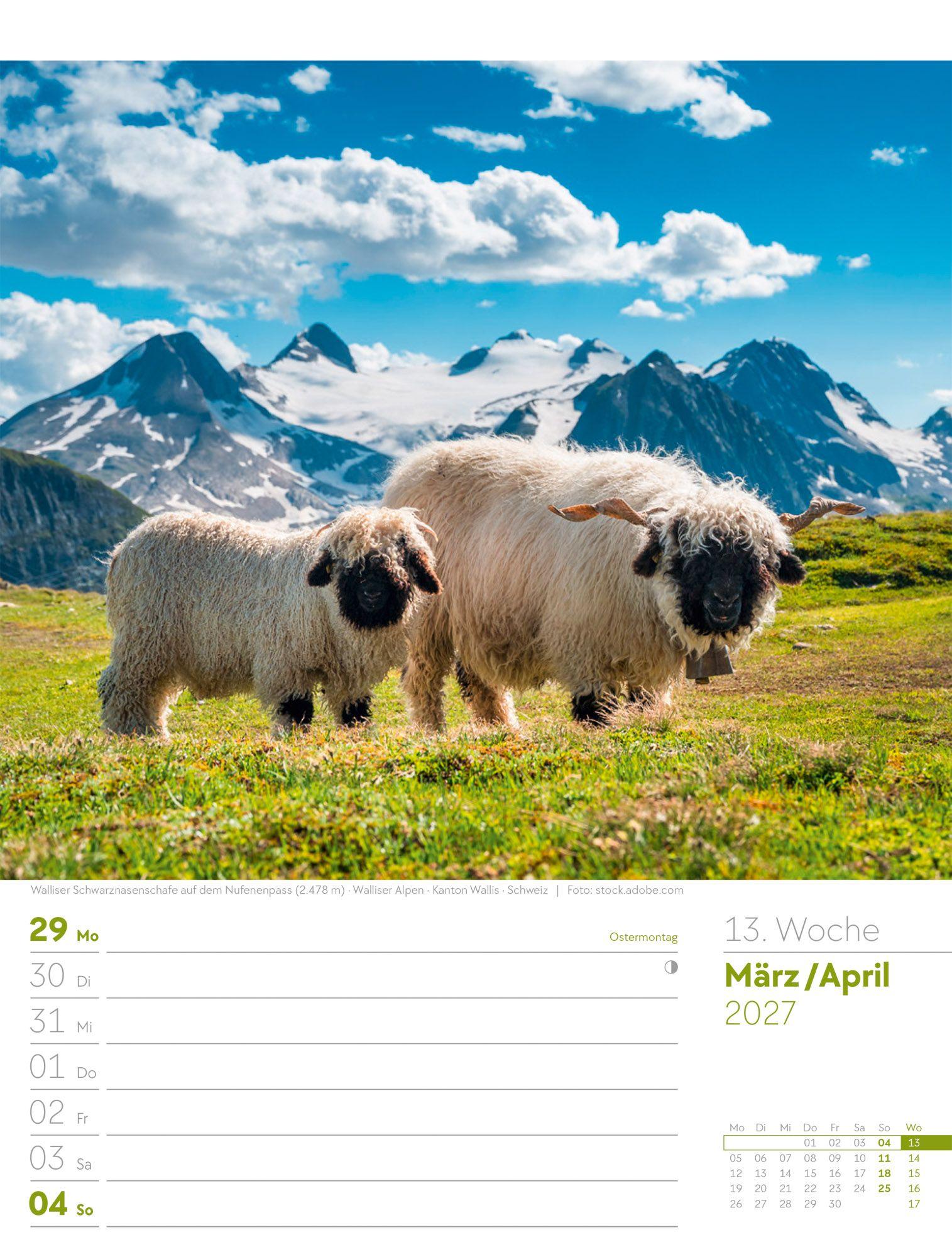 Beispielinhalt (Bild) Faszination Alpenwelt Wochenplaner Kalender 2027