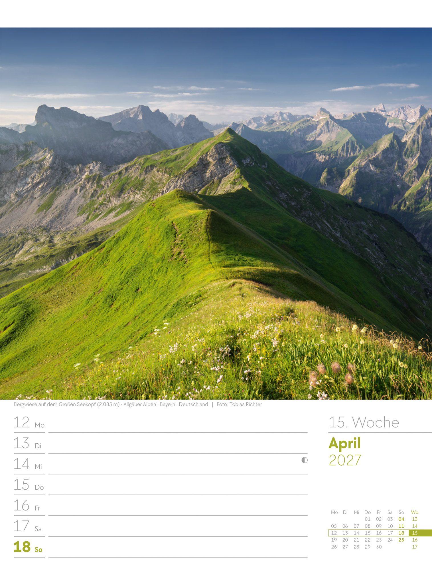 Beispielinhalt (Bild) Faszination Alpenwelt Wochenplaner Kalender 2027