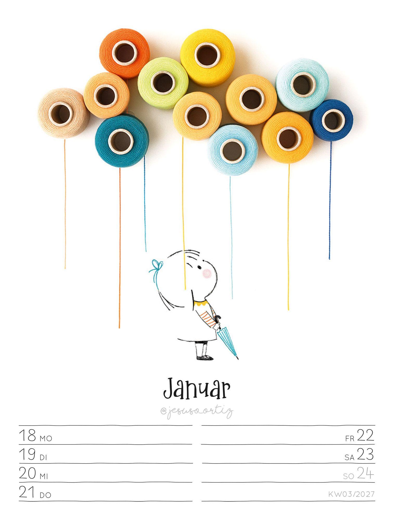 Beispielinhalt (Bild) Little Dreams Wochenplaner Kalender 2027