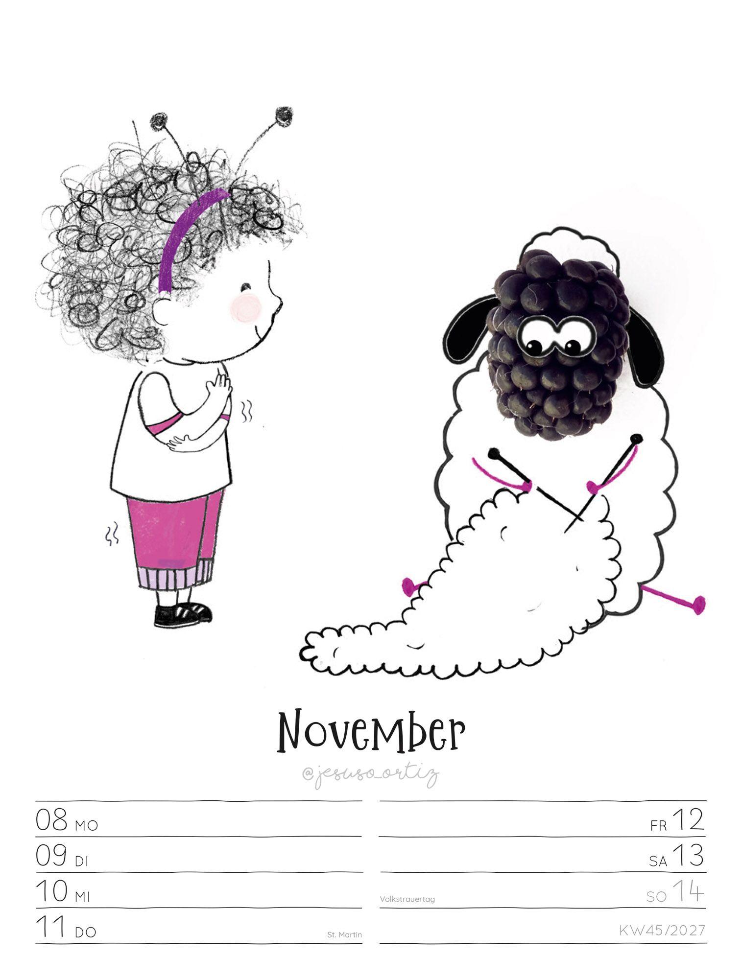 Beispielinhalt (Bild) Little Dreams Wochenplaner Kalender 2027