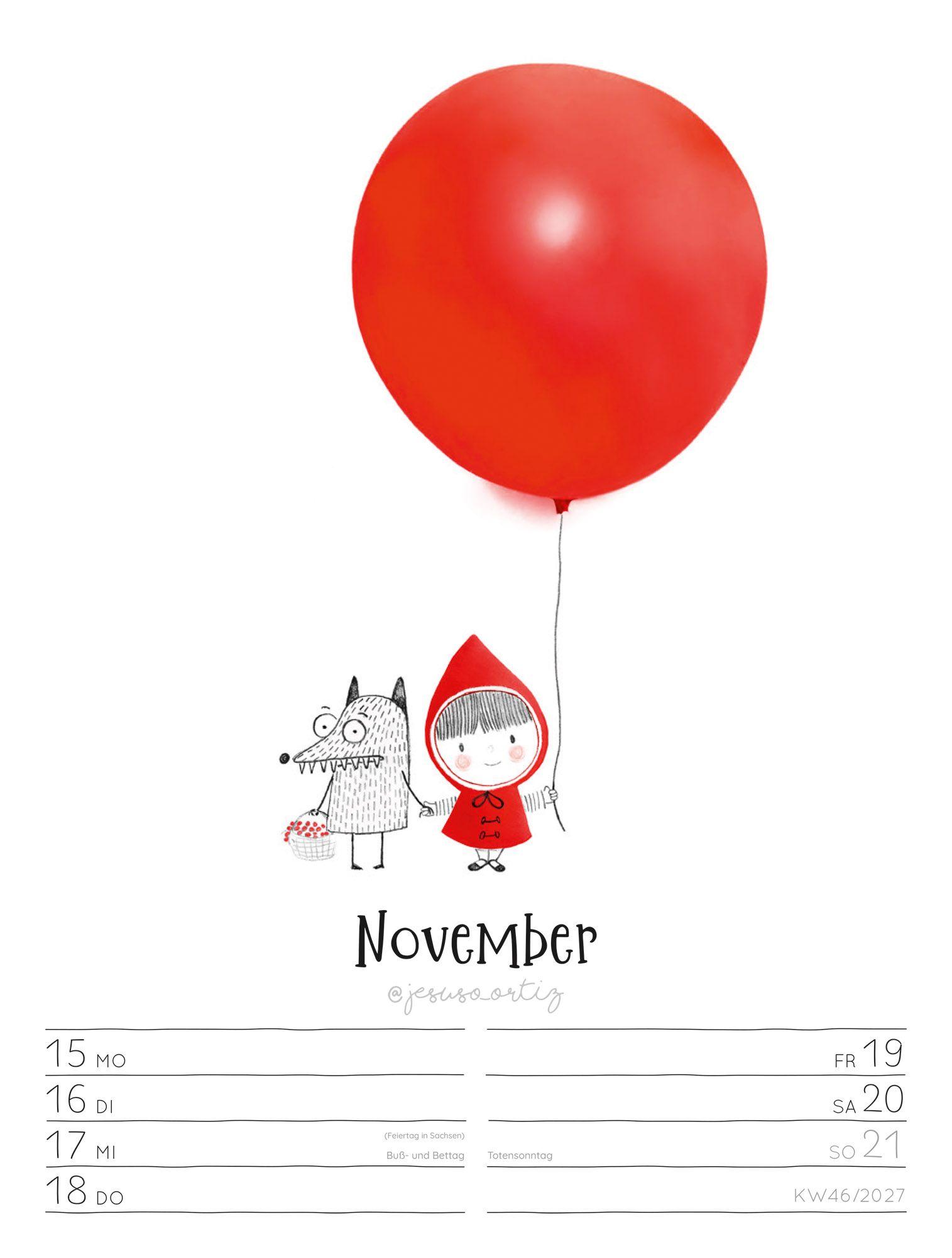 Beispielinhalt (Bild) Little Dreams Wochenplaner Kalender 2027