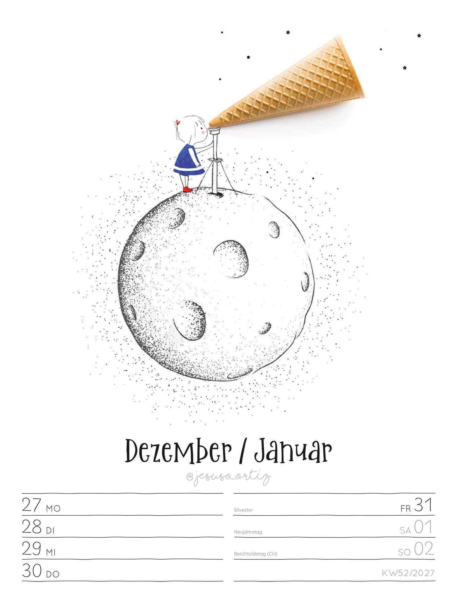 Beispielinhalt (Bild) Little Dreams Wochenplaner Kalender 2027