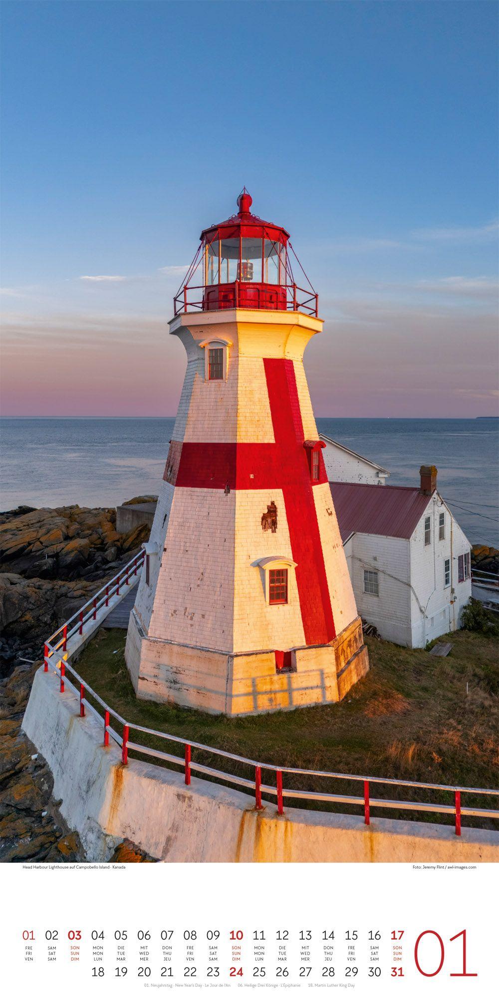 Beispielinhalt (Bild) Leuchttürme Kalender 2027