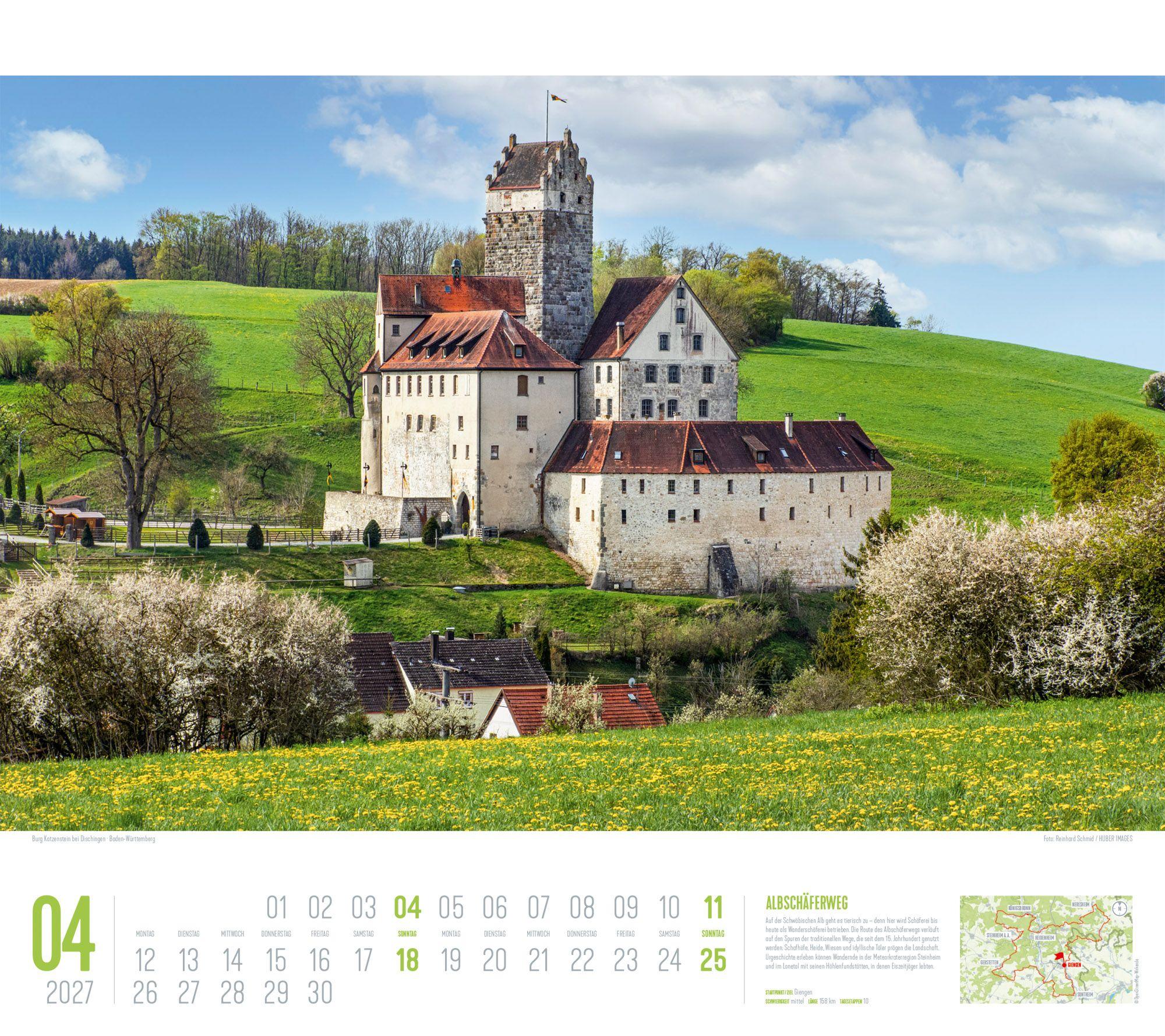 Beispielinhalt (Bild) Deutschland Wanderland Kalender 2027 | Die schönsten Wanderwege