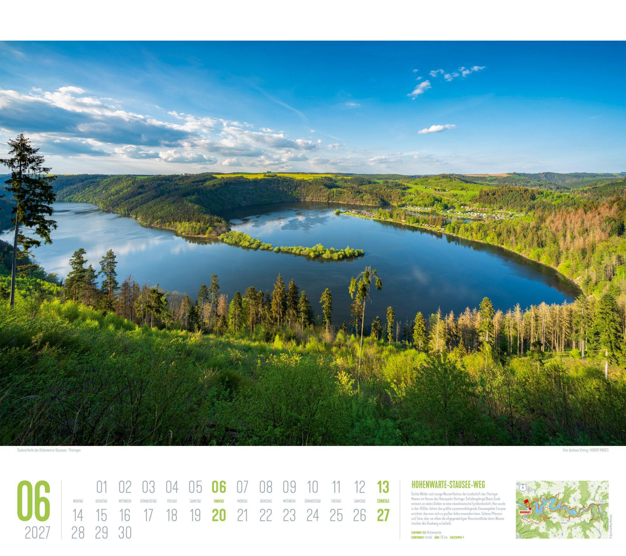 Beispielinhalt (Bild) Deutschland Wanderland Kalender 2027 | Die schönsten Wanderwege