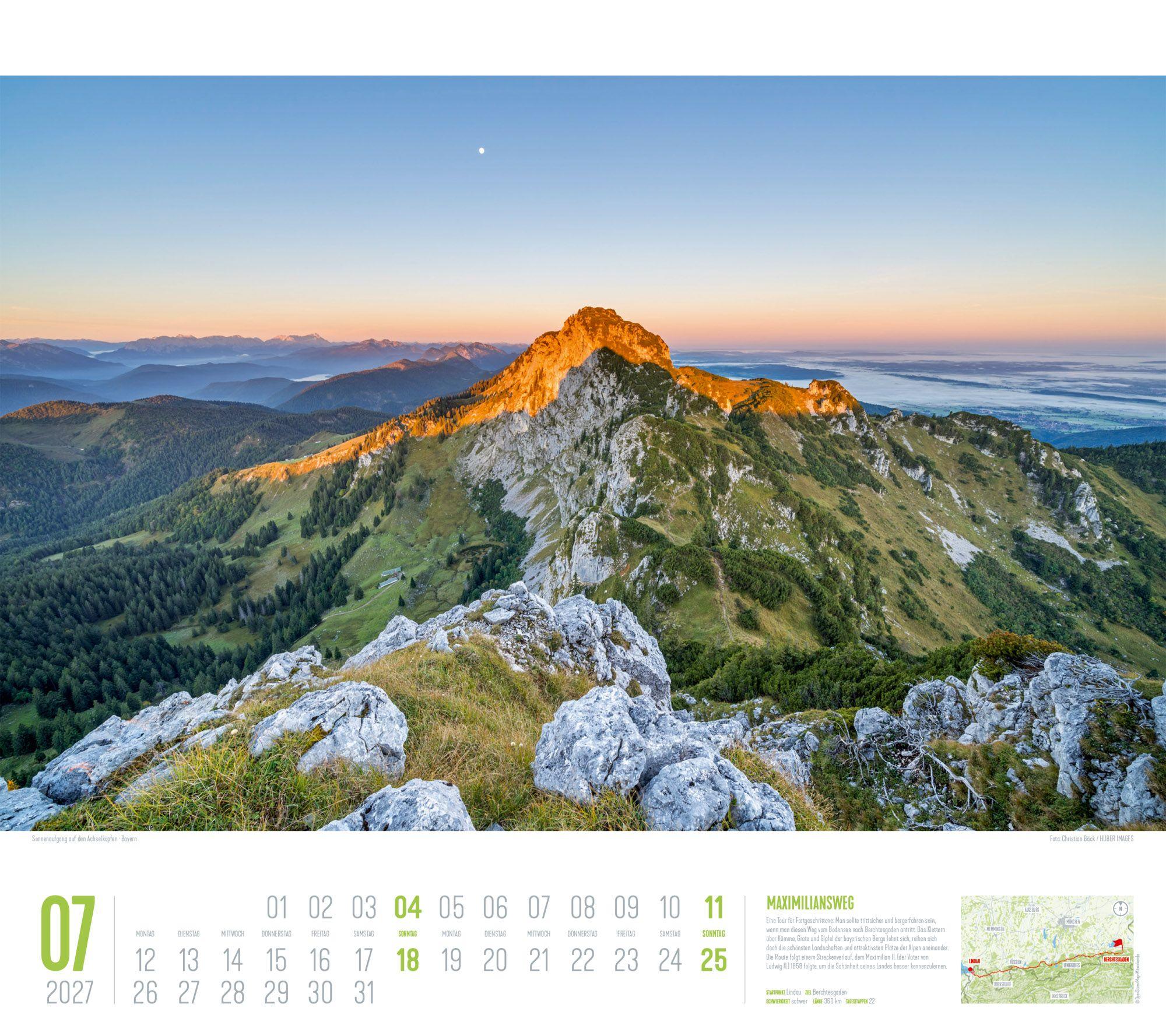 Beispielinhalt (Bild) Deutschland Wanderland Kalender 2027 | Die schönsten Wanderwege