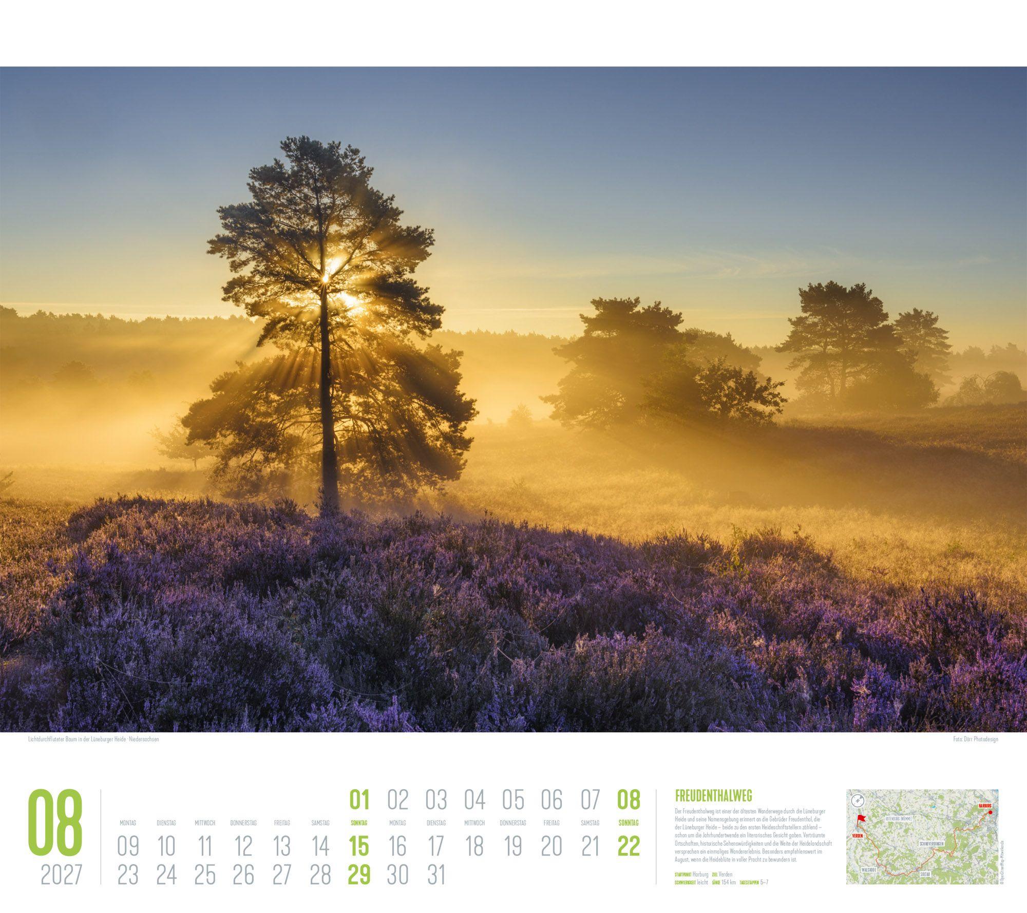 Beispielinhalt (Bild) Deutschland Wanderland Kalender 2027 | Die schönsten Wanderwege