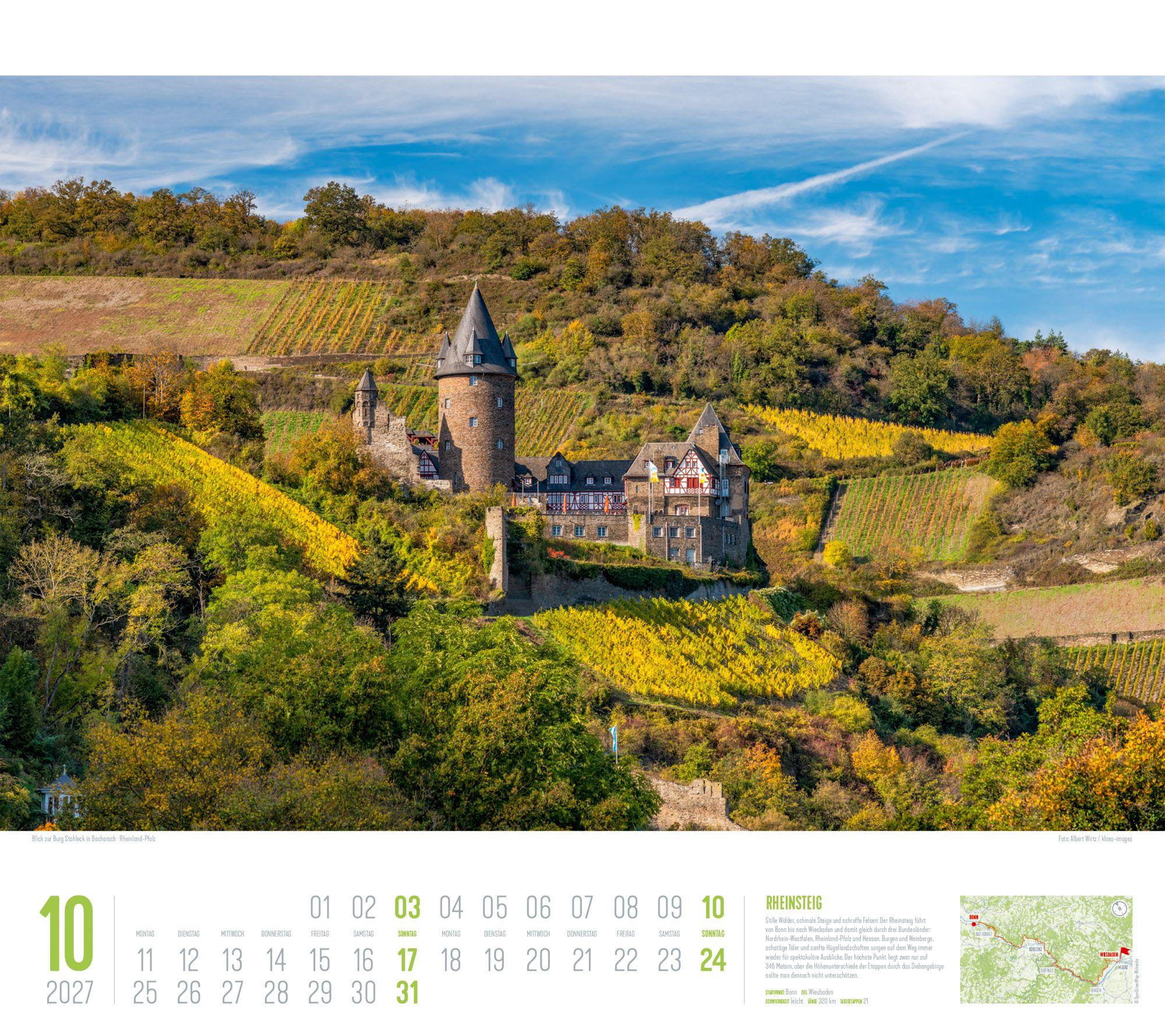 Beispielinhalt (Bild) Deutschland Wanderland Kalender 2027 | Die schönsten Wanderwege