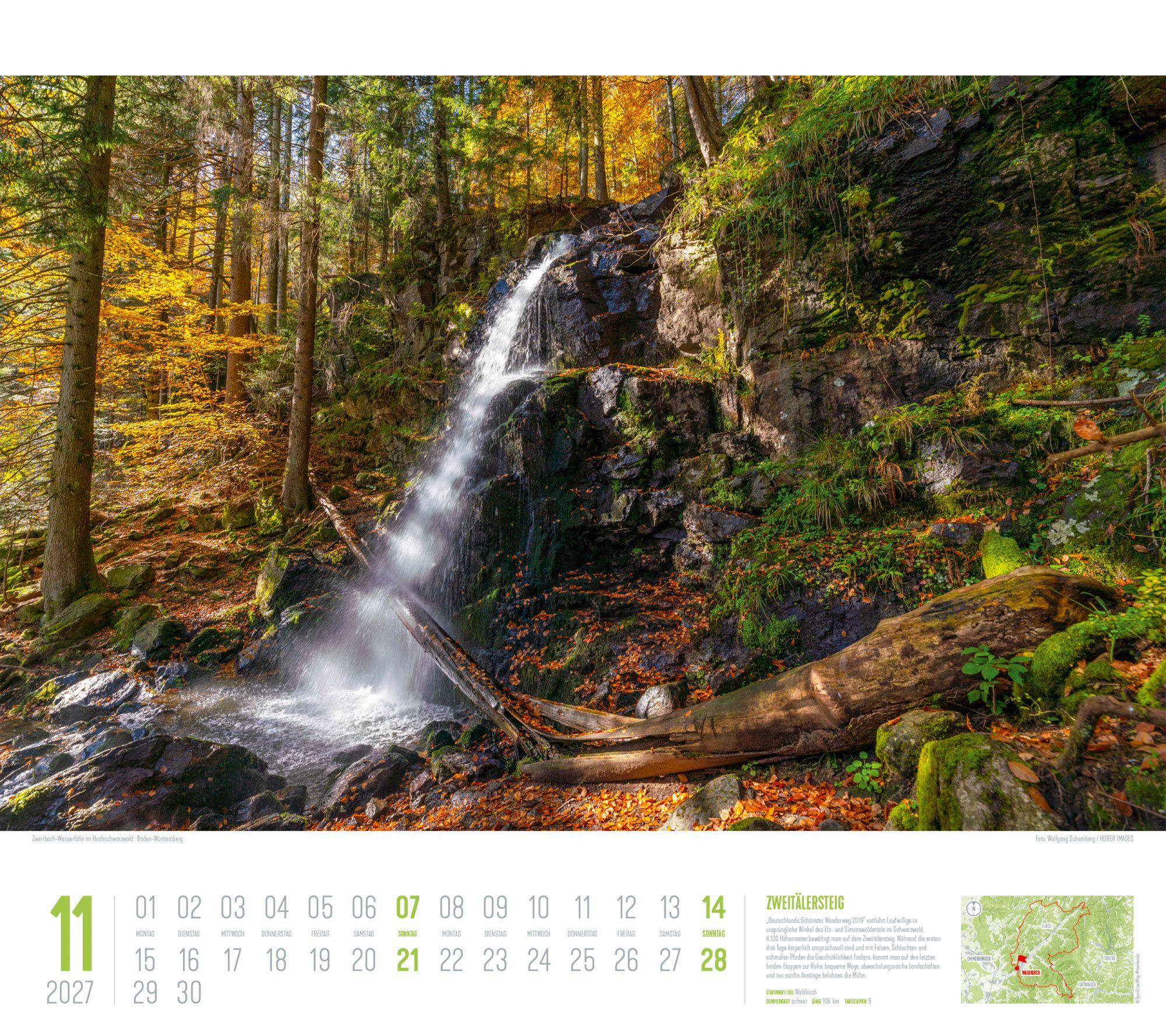 Beispielinhalt (Bild) Deutschland Wanderland Kalender 2027 | Die schönsten Wanderwege