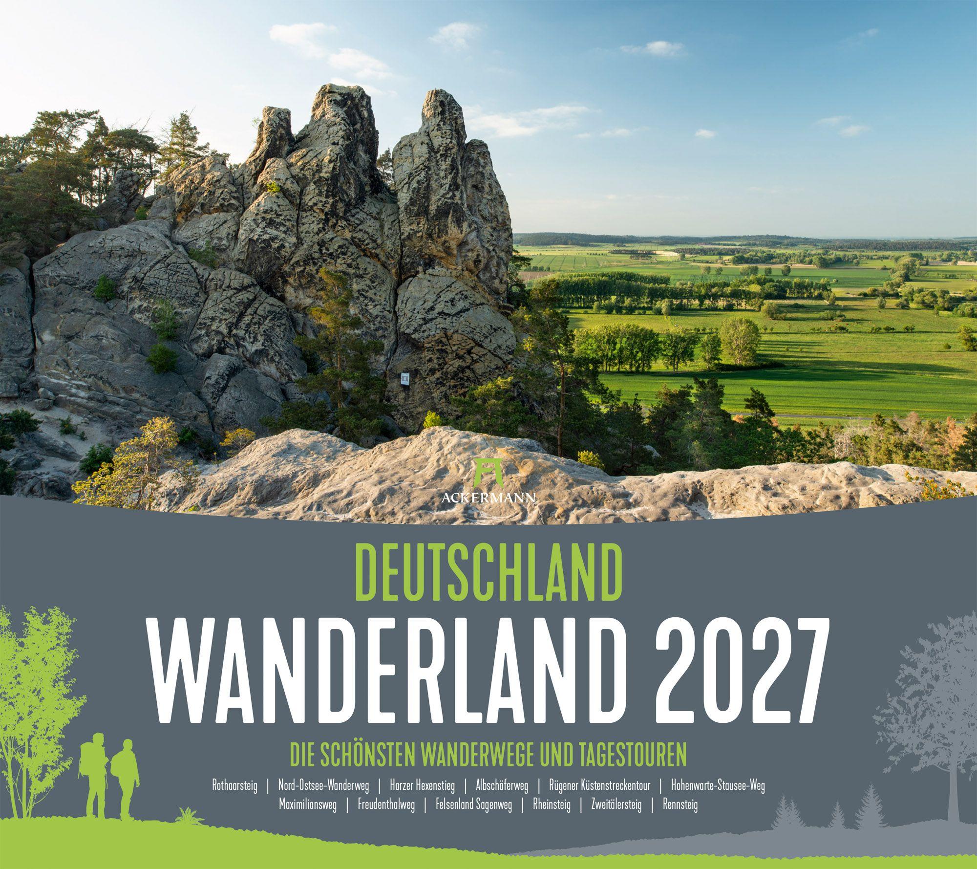 Vorderes Coverbild Deutschland Wanderland Kalender 2027 | Die schönsten Wanderwege