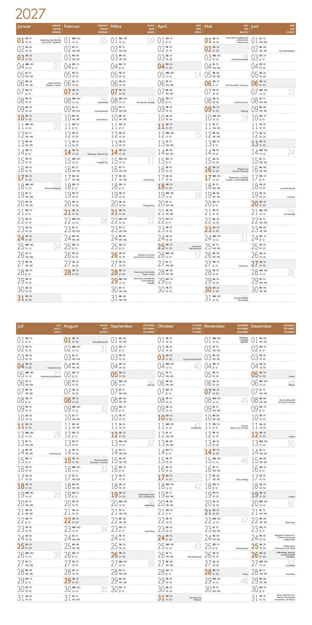 Beispielinhalt (Bild) Elefanten Kalender 2027 - 30x30 - Art12