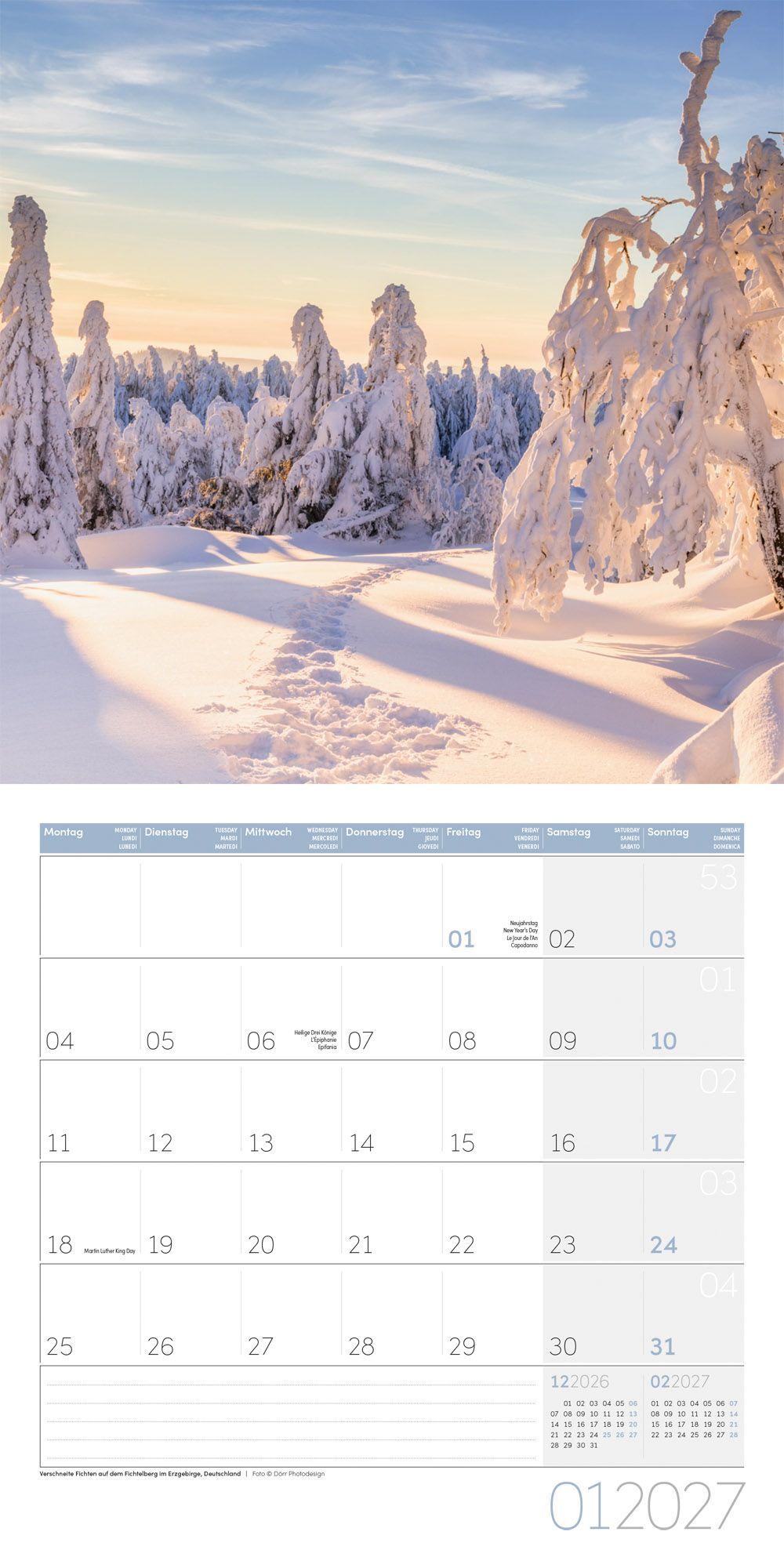 Beispielinhalt (Bild) Traumpfade Kalender 2027 - 30x30 - Art12