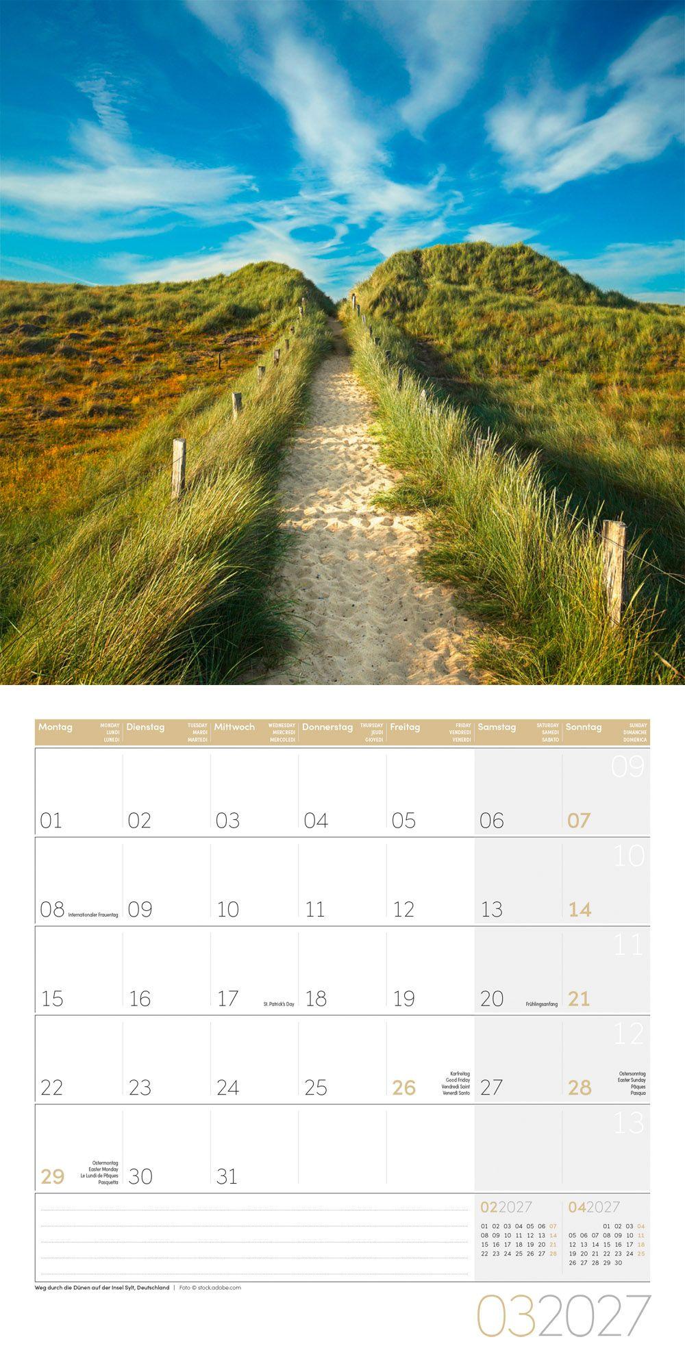 Beispielinhalt (Bild) Traumpfade Kalender 2027 - 30x30 - Art12